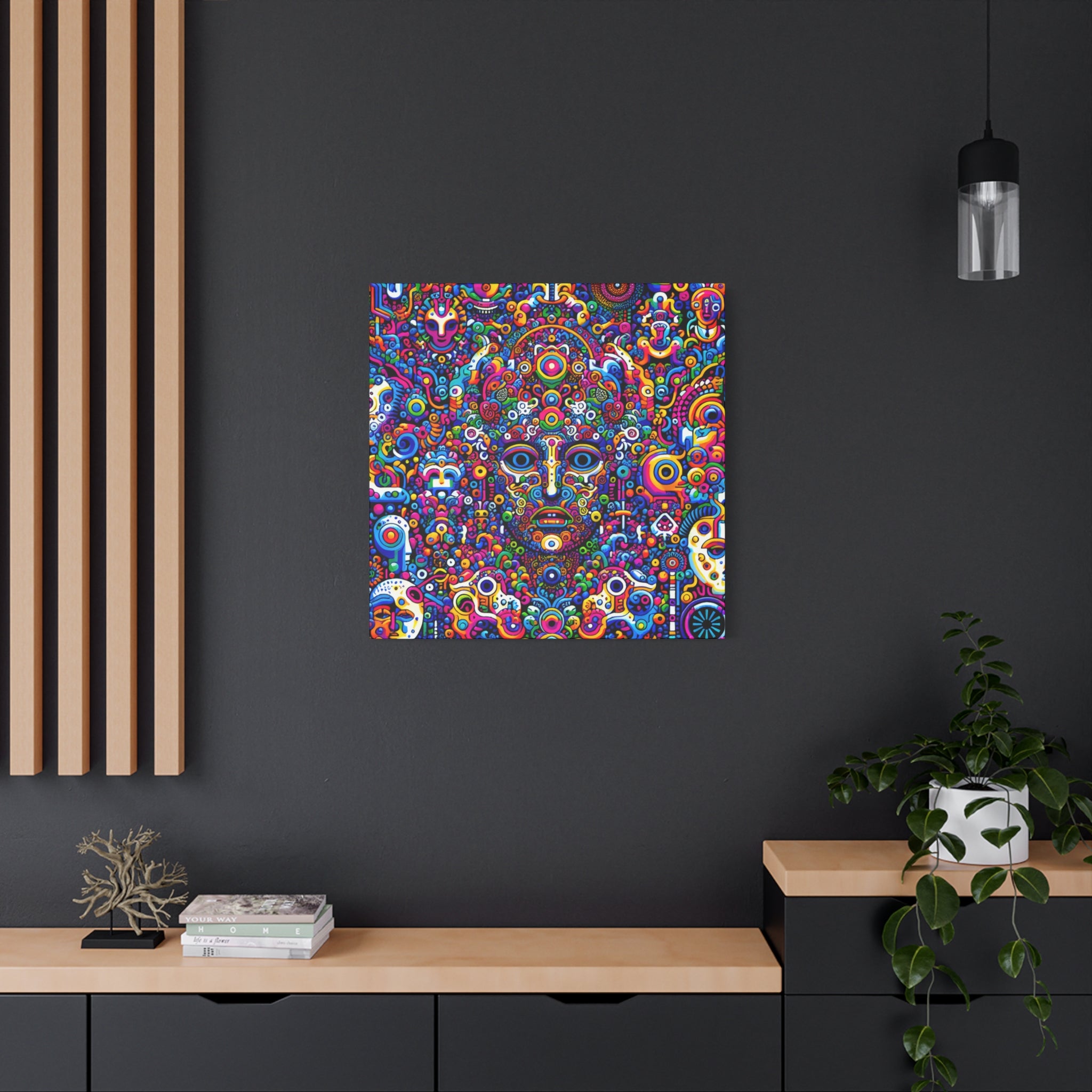 Psychedelic Dreamscape Colorful Canvas Art Print - Canvas