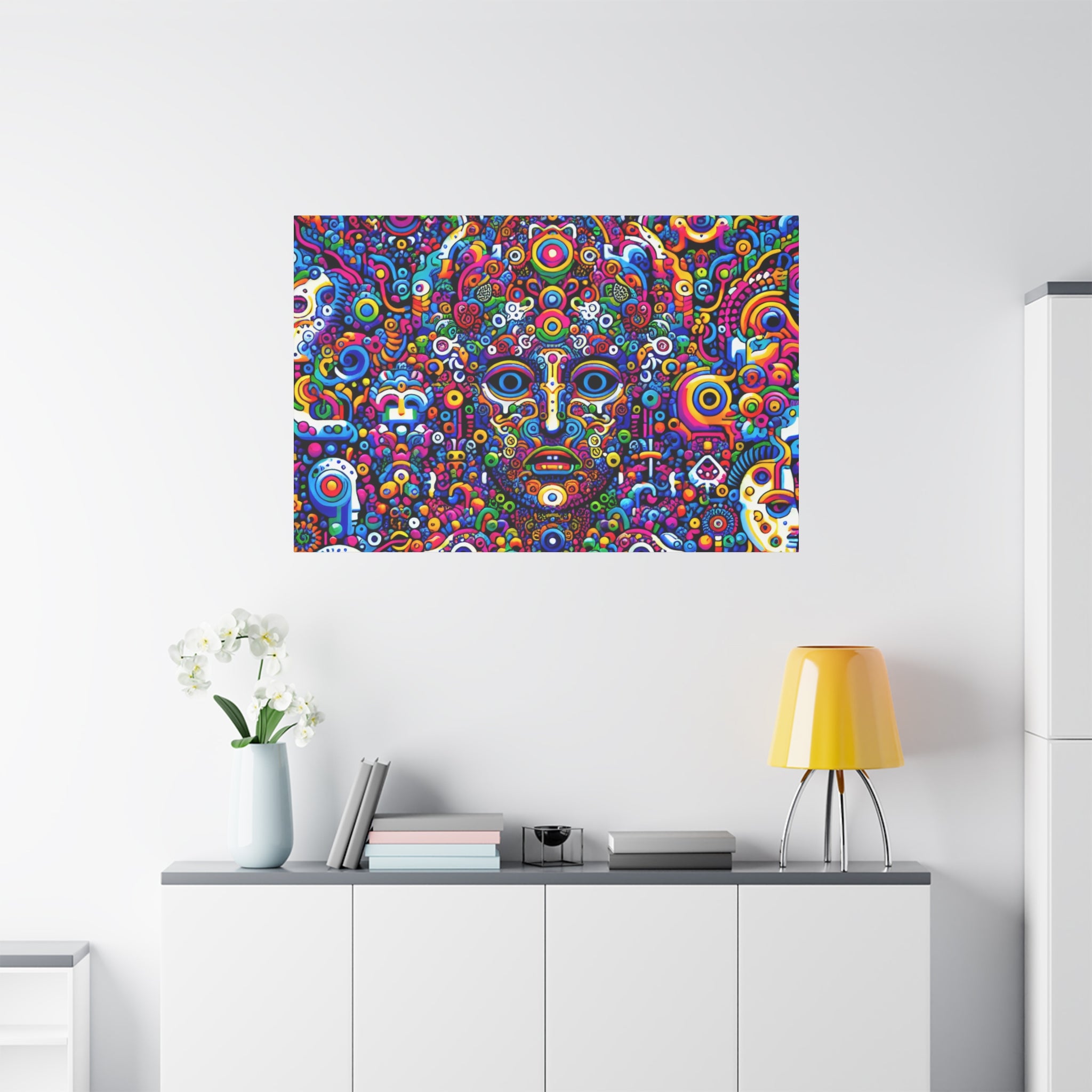 Psychedelic Dreamscape Colorful Canvas Art Print - Canvas