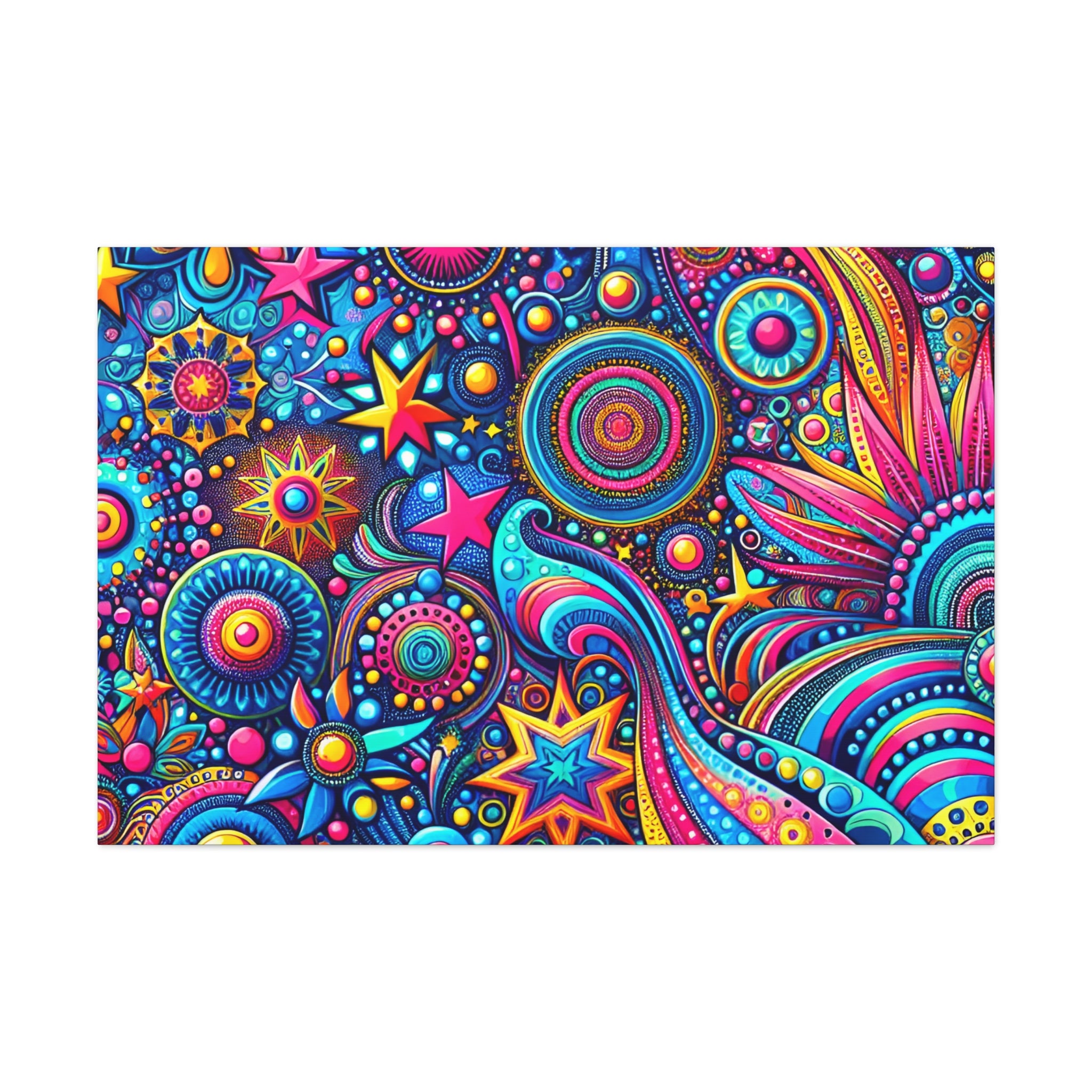 Psychedelic Dreamscape Vibrant Canvas Art Print - Canvas