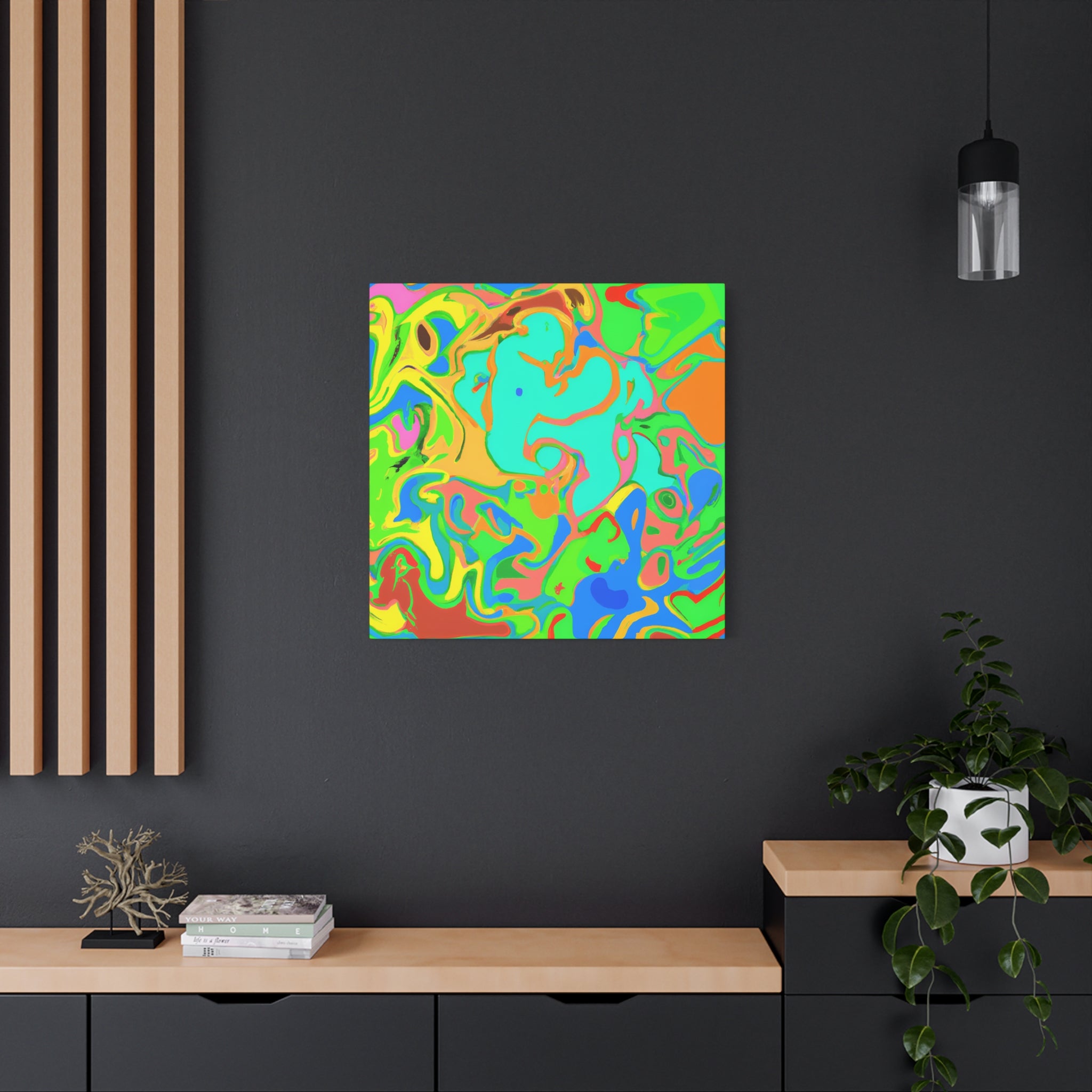 Vibrant Psychedelic Dreamscape Abstract Canvas Art - Canvas