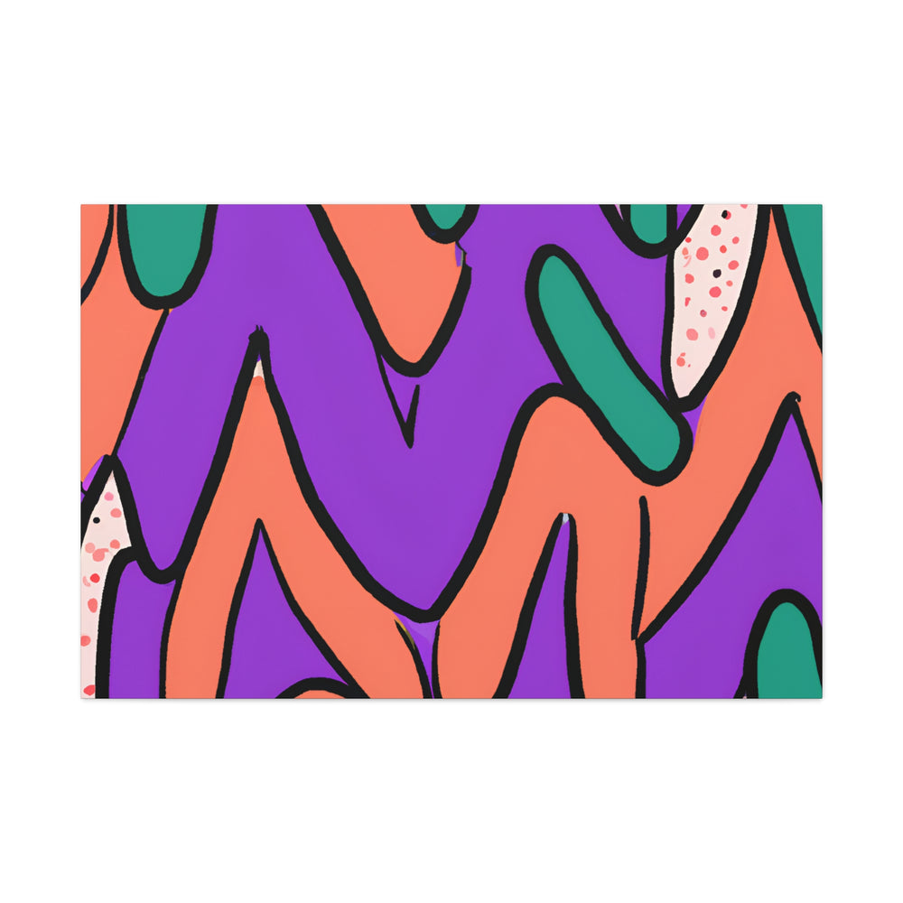 Vibrant Abstract Wiggles and Waves Canvas Art - Canvas