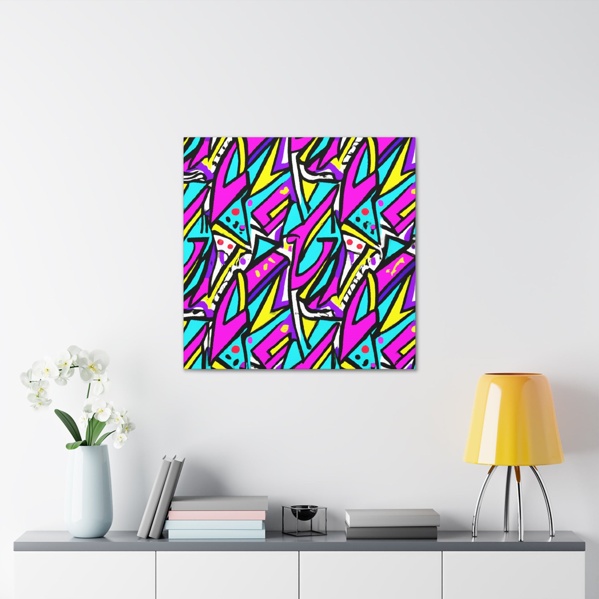 Vibrant Graffiti Style Abstract Canvas Art - Canvas