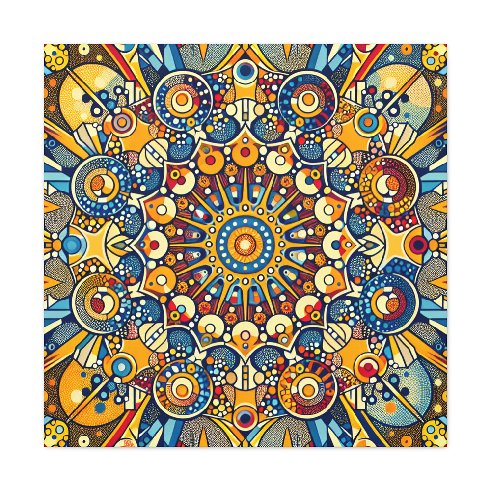 Vibrant Kaleidoscope Mandala Canvas Art Print - Canvas