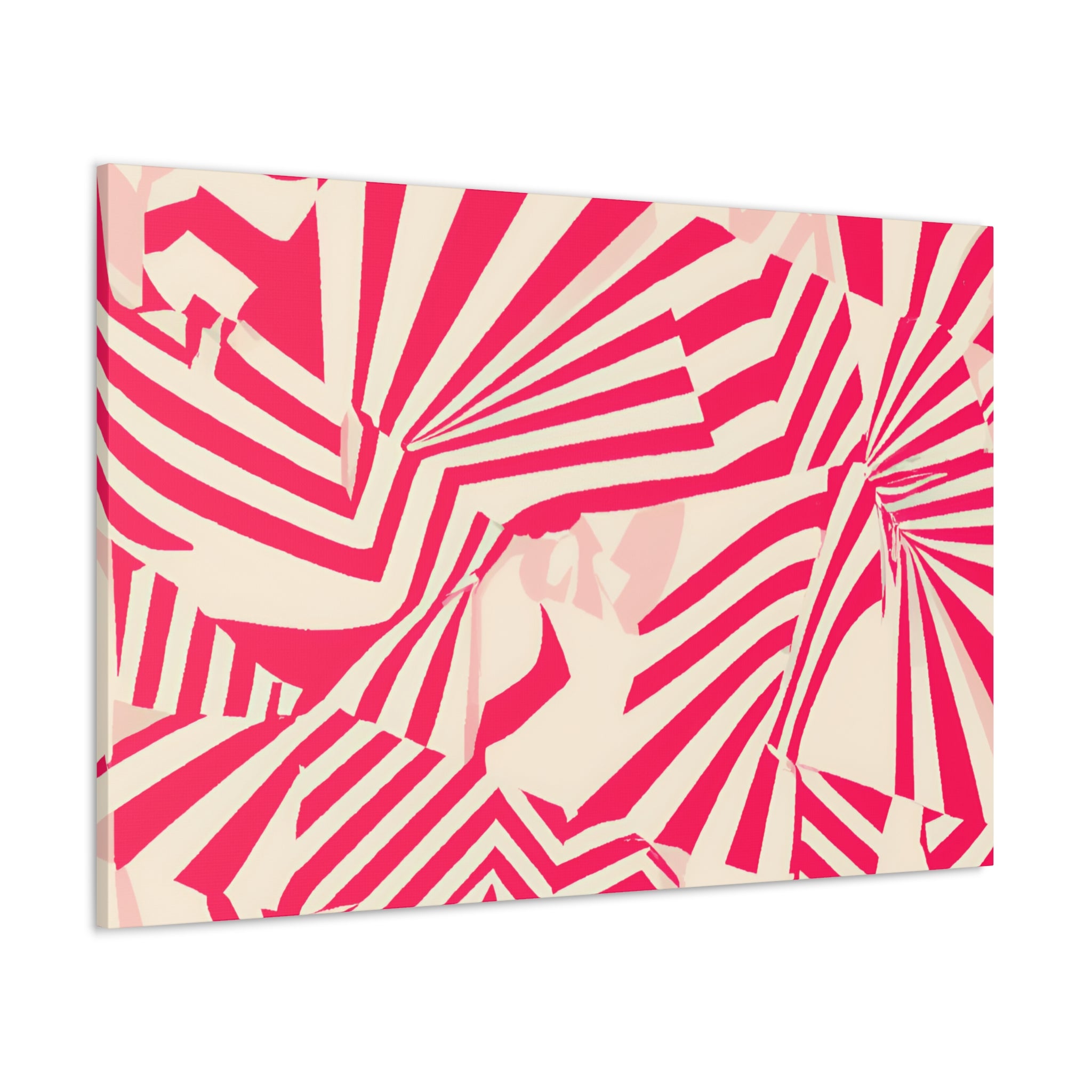 Crimson Geometric Vortex Abstract Art Canvas - Canvas