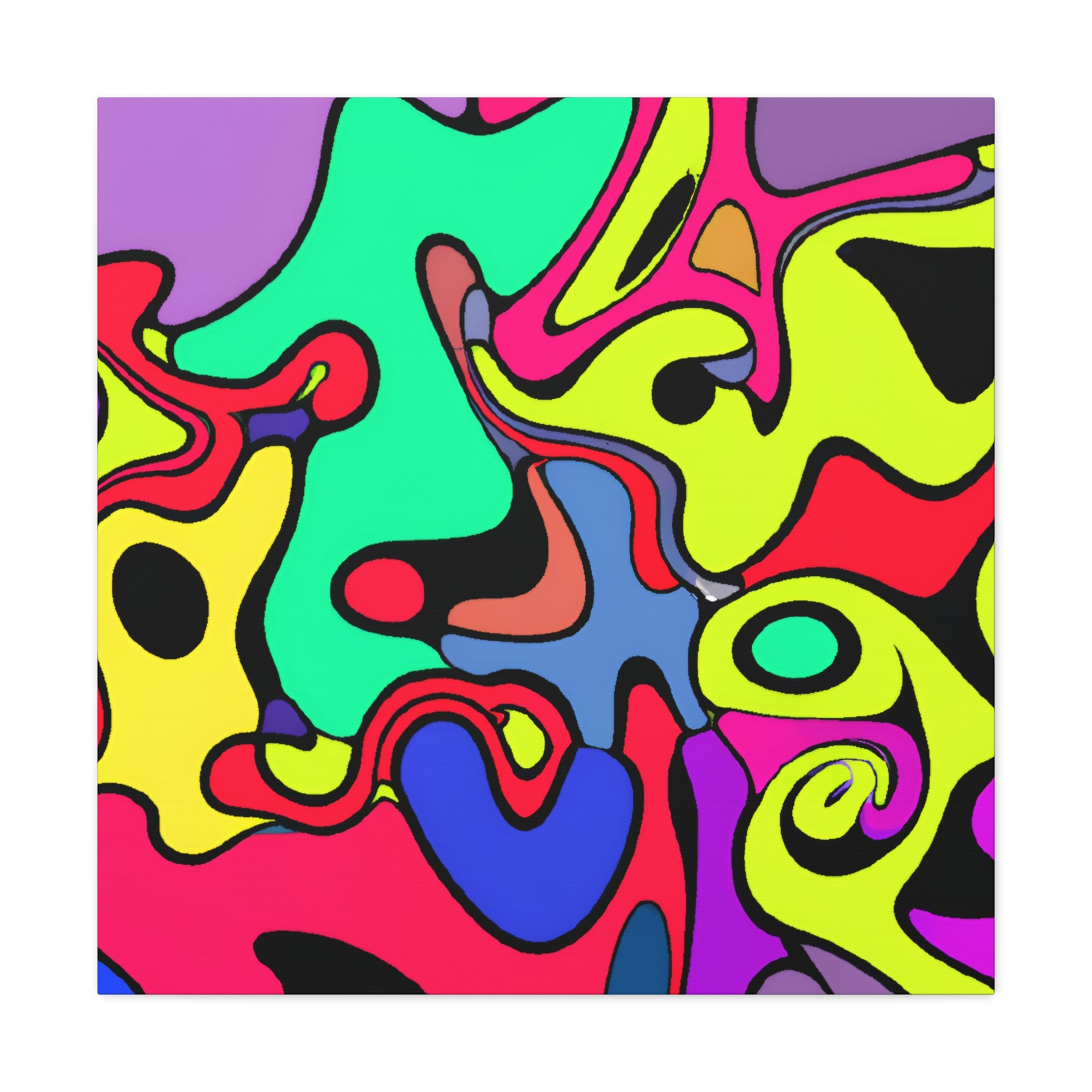 Psychedelic Color Fusion Abstract Art Canvas - Canvas