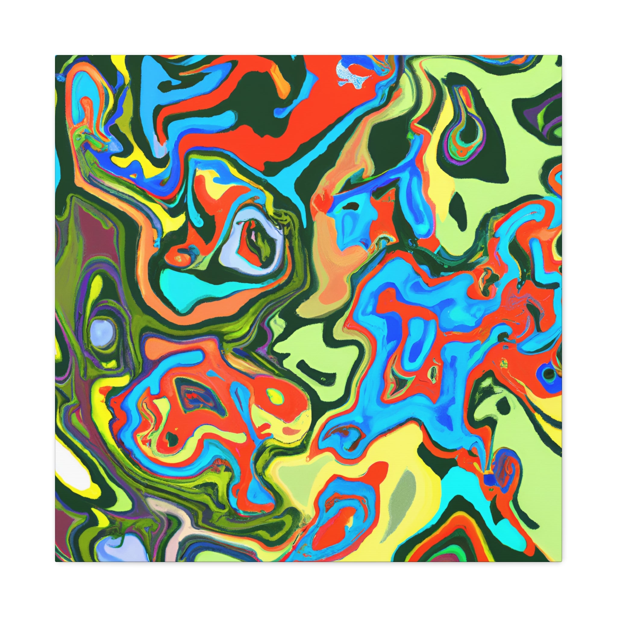 Psychedelic Swirls Abstract Art Canvas - Canvas