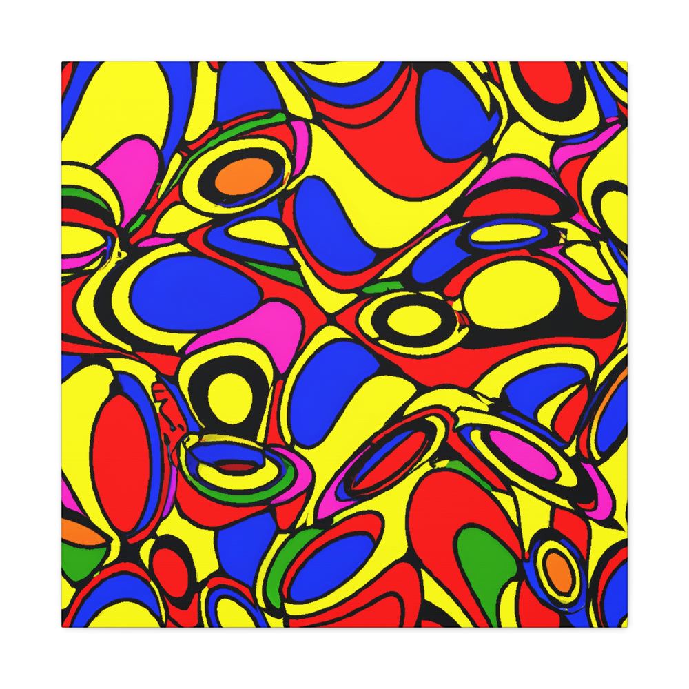 Vibrant Abstract Psychedelic Shapes Canvas Art Print - Canvas