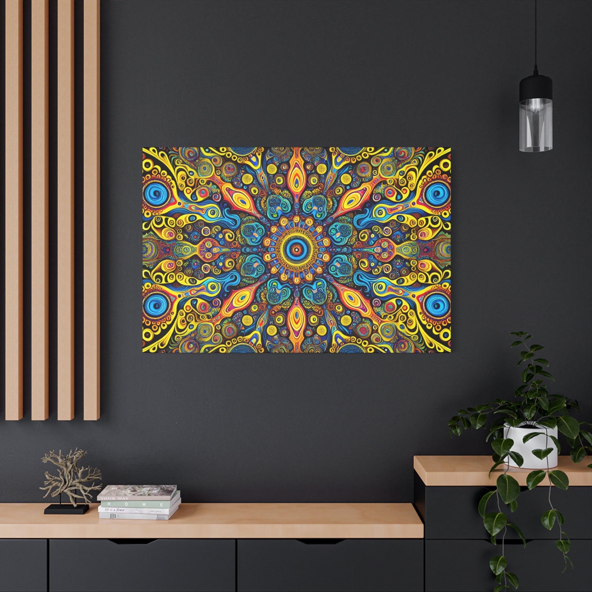 Psychedelic Kaleidoscope Mandala Canvas Art Print - Canvas
