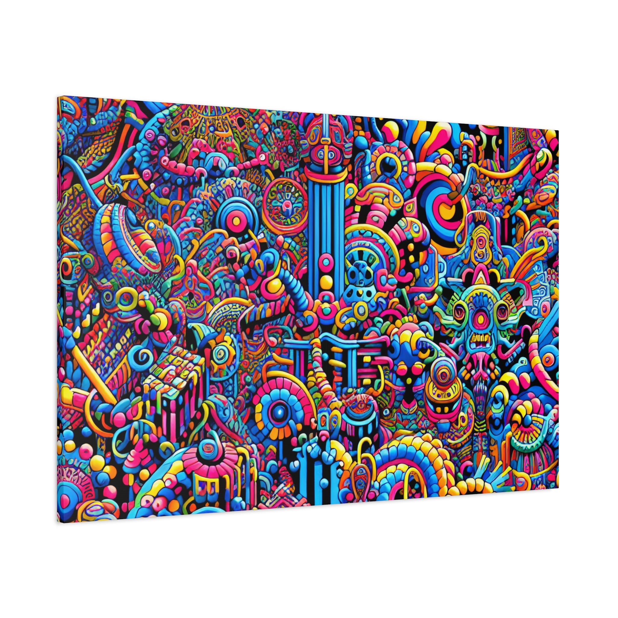 Psychedelic Dreamscape Vibrant Abstract Canvas Art - Canvas