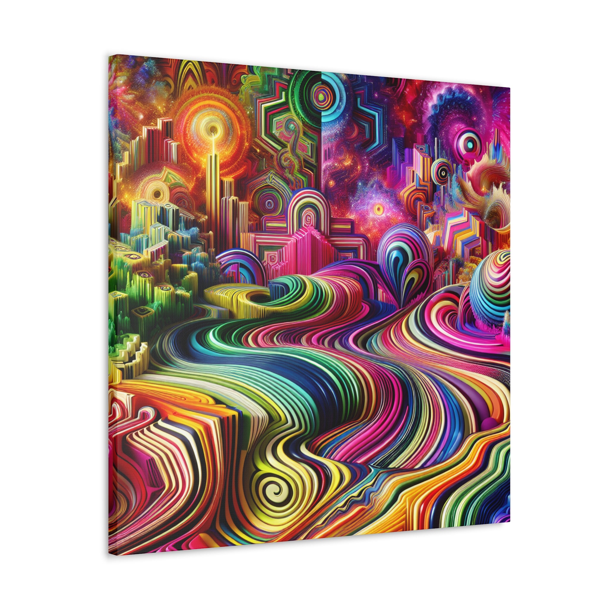 Psychedelic Visions Color Burst Abstract Canvas Art - Canvas