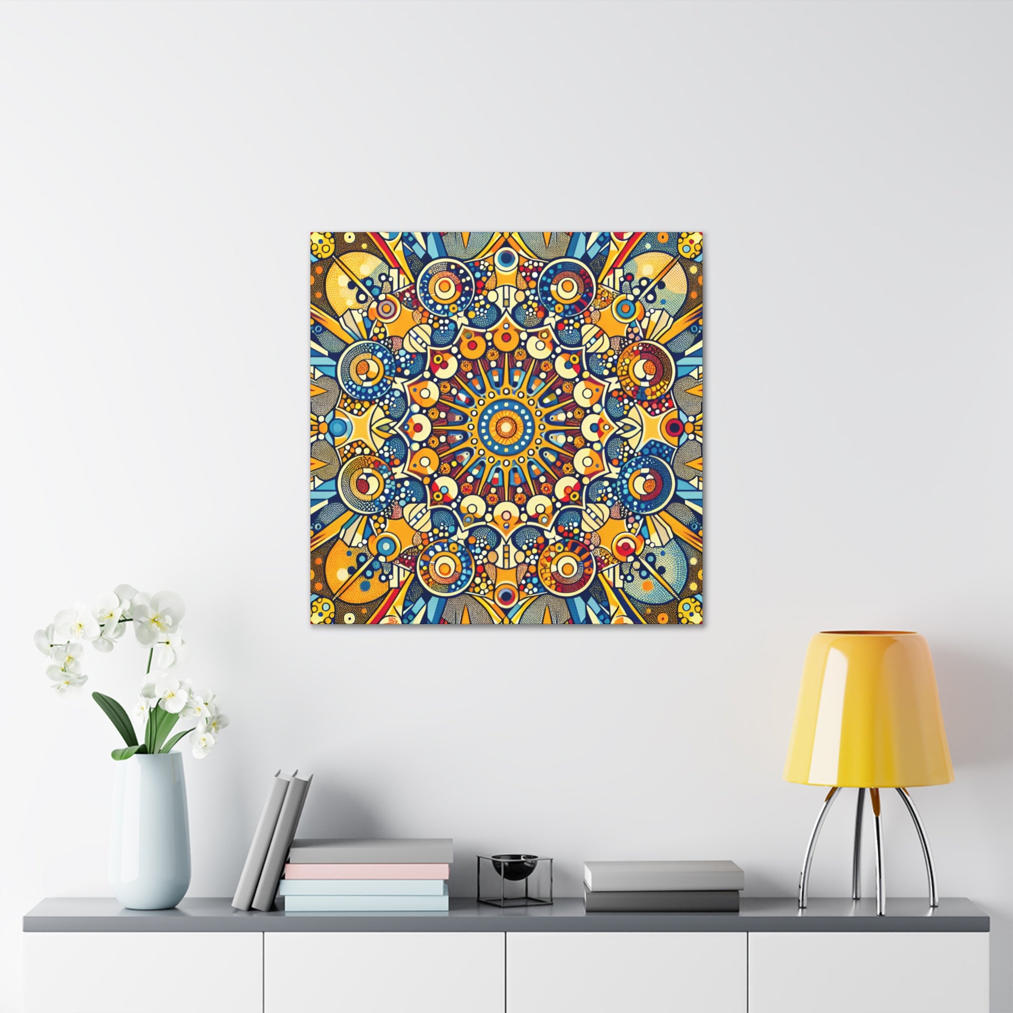 Vibrant Kaleidoscope Mandala Canvas Art Print - Canvas