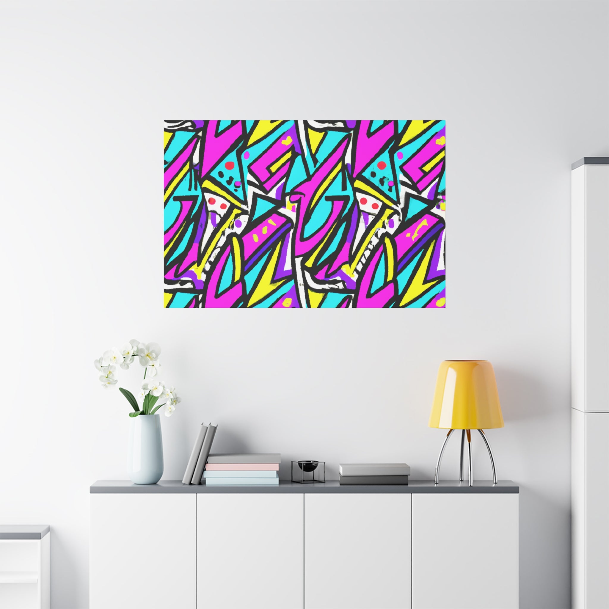 Vibrant Graffiti Style Abstract Canvas Art - Canvas