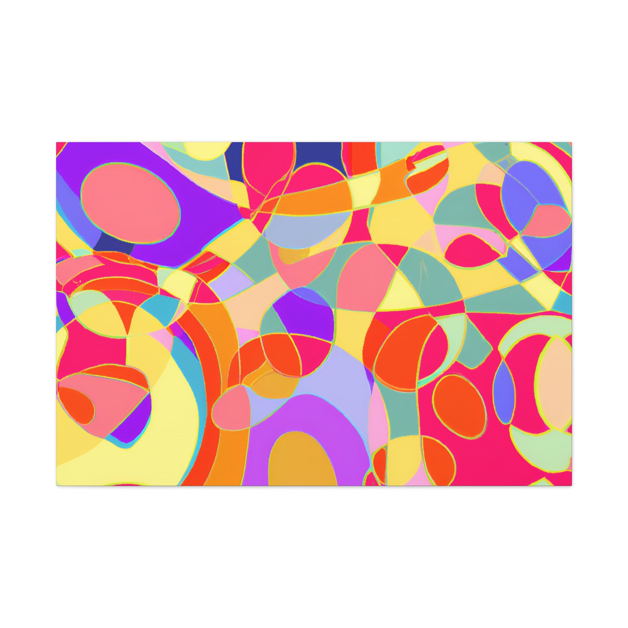 Vibrant Abstract Geometric Melange Canvas Art Print - Canvas