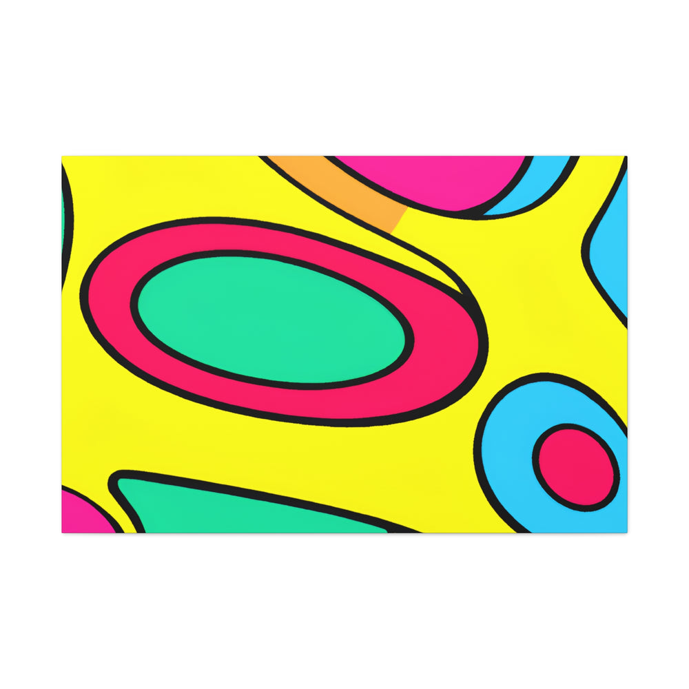 Vibrant Retro Pop Art Ellipses Canvas Print - Canvas