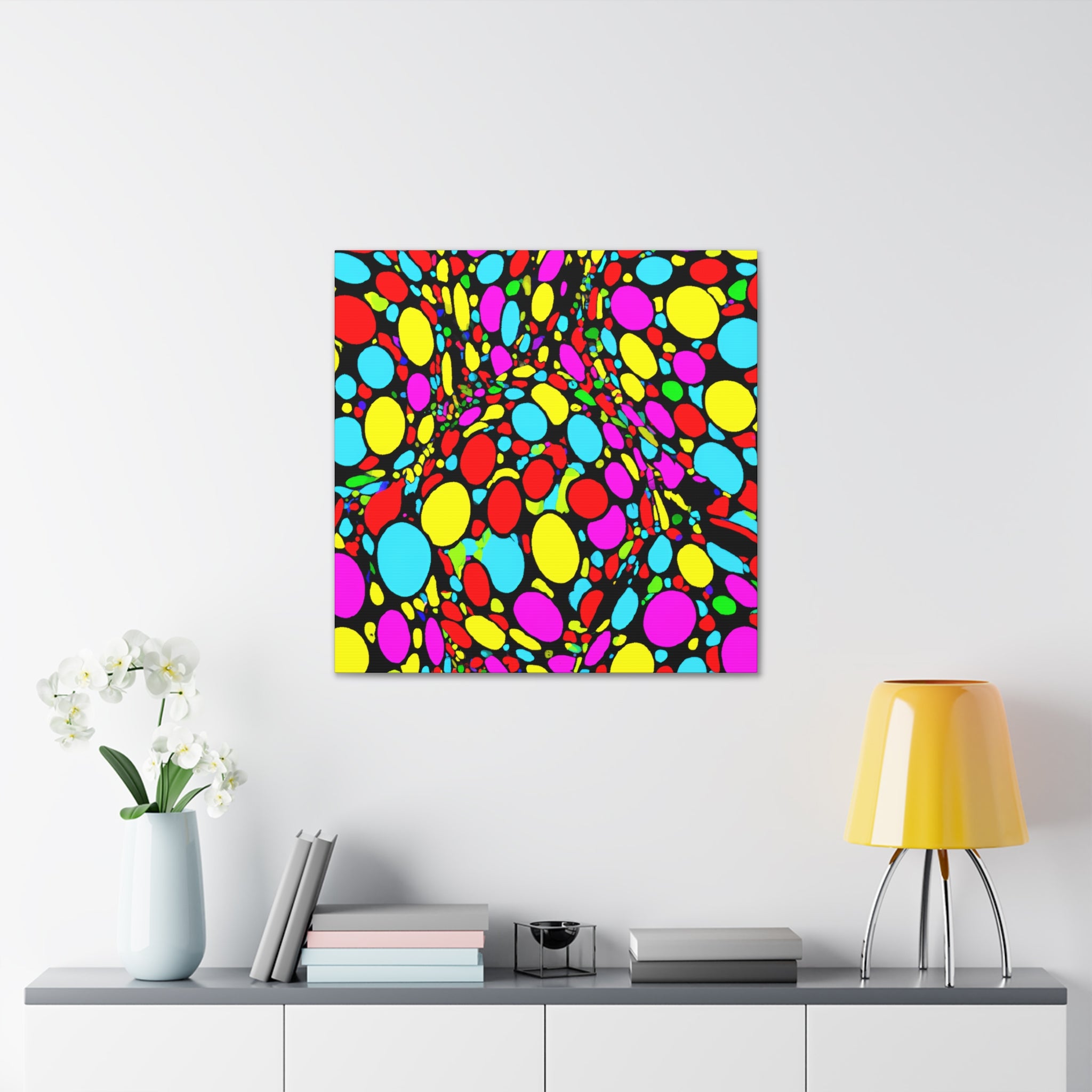 Vibrant Abstract Cell Party Canvas Art Print - Canvas