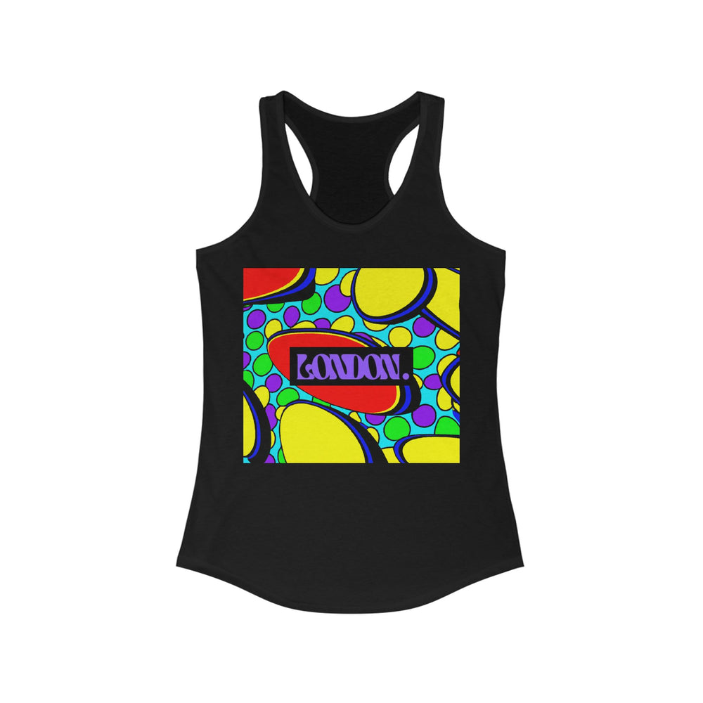 "Groovy Galleria: A Cosmic Kaleidoscope of Pop Art & Psychedelia" - Racerback Tank Top