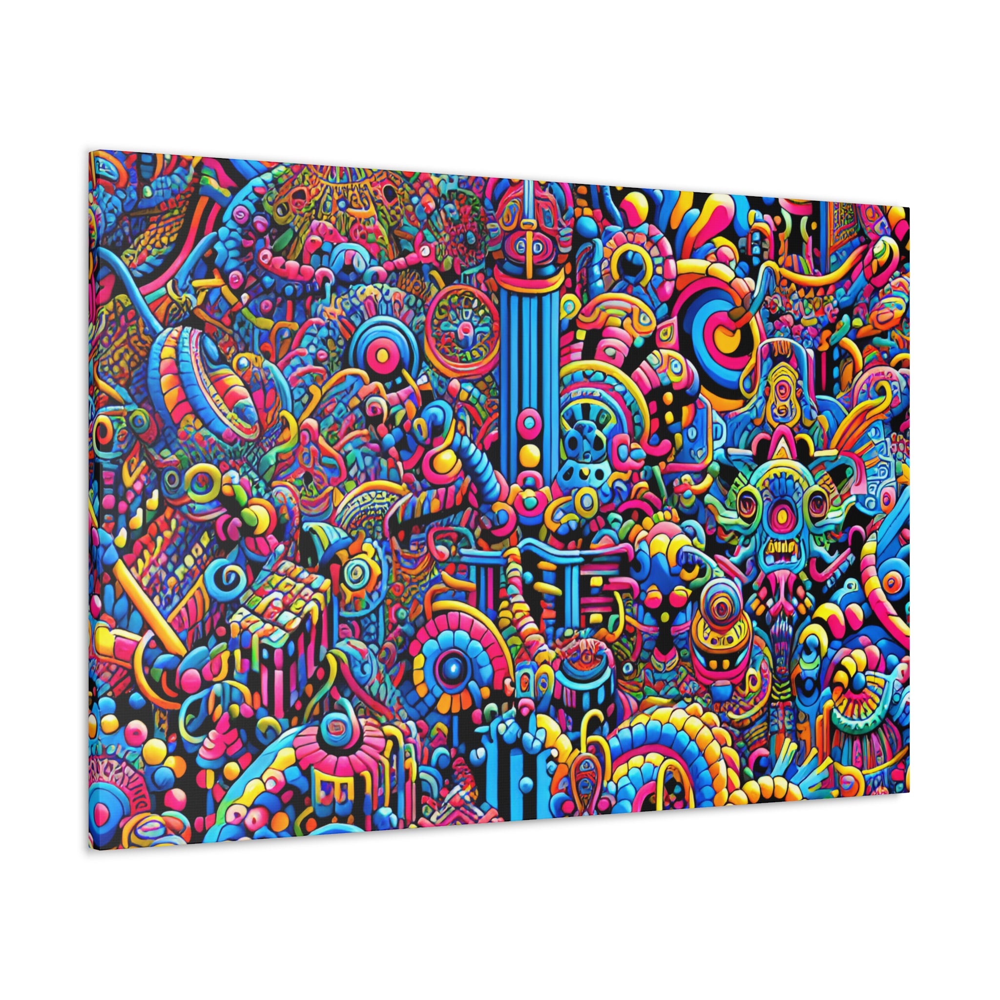 Psychedelic Dreamscape Vibrant Abstract Canvas Art - Canvas