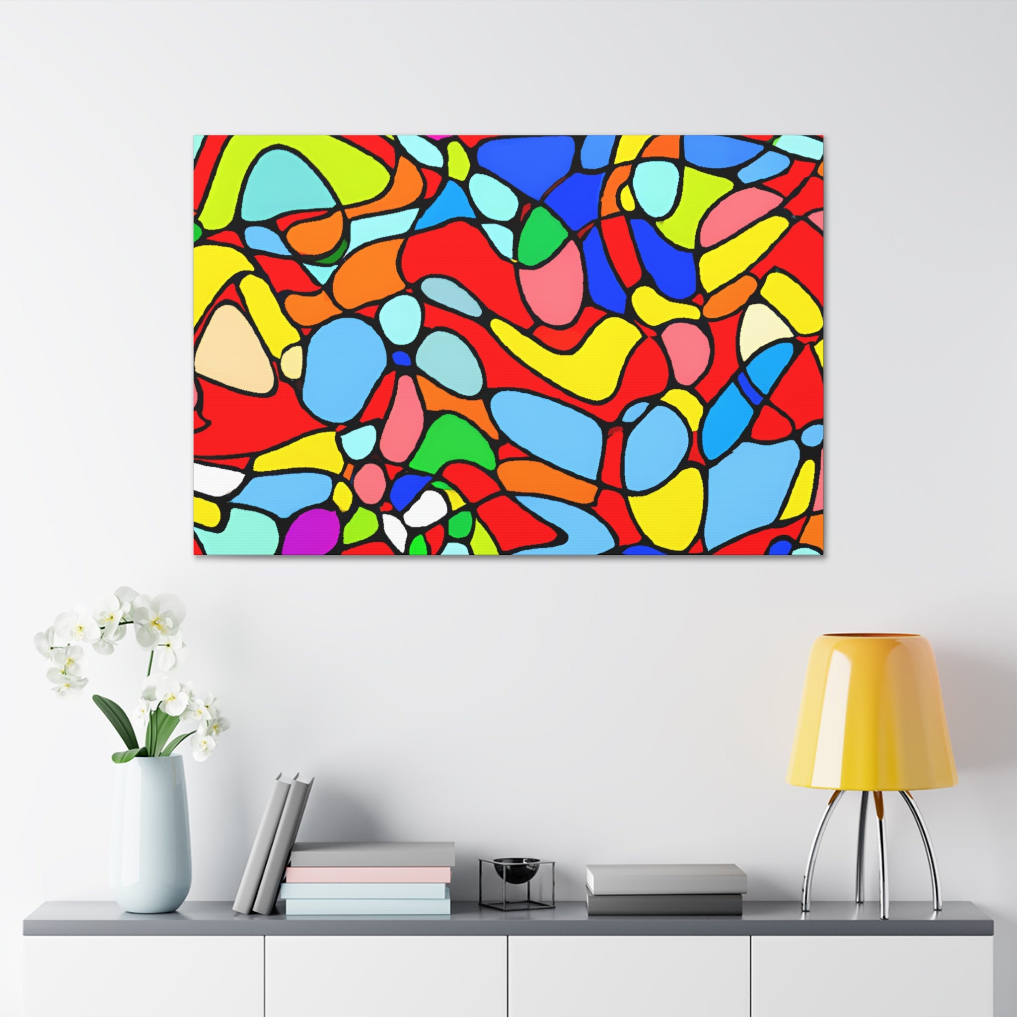 Vibrant Mosaic Abstract Art Canvas - Canvas