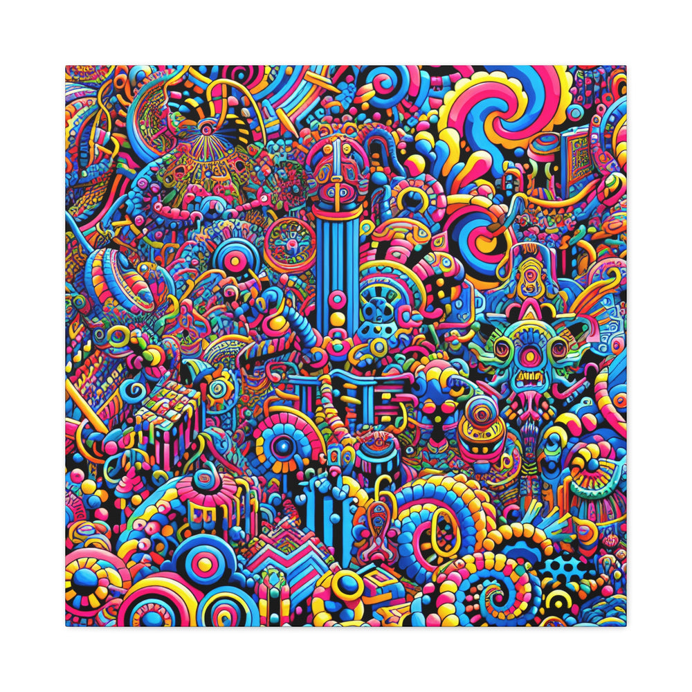 Psychedelic Dreamscape Vibrant Abstract Canvas Art - Canvas