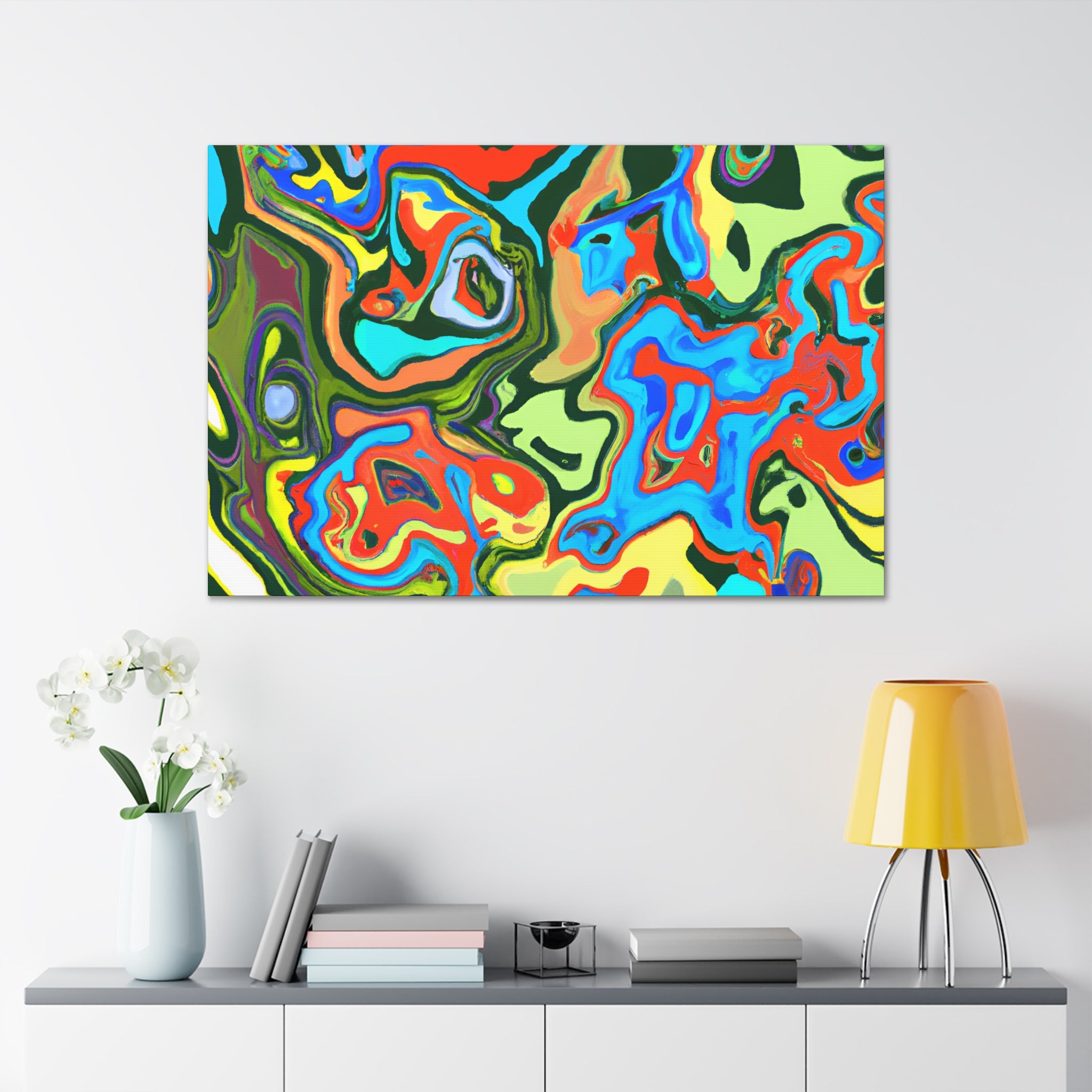 Psychedelic Swirls Abstract Art Canvas - Canvas