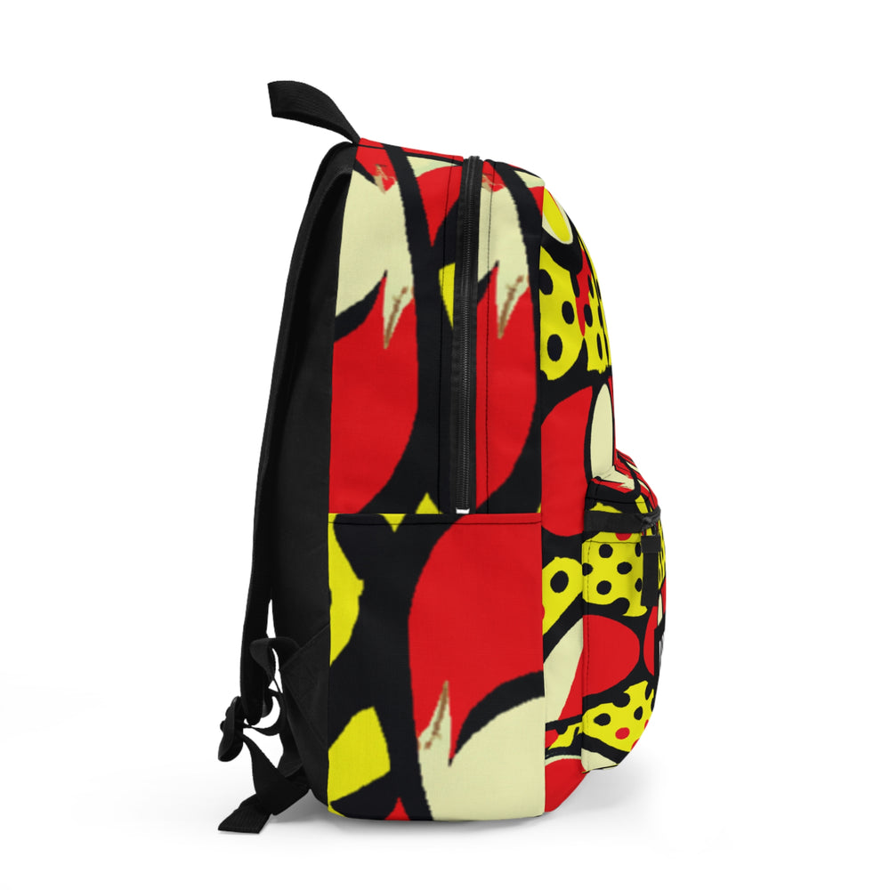 "Groovy Bloom: A Touch of Psychedelic Chic" - Backpack