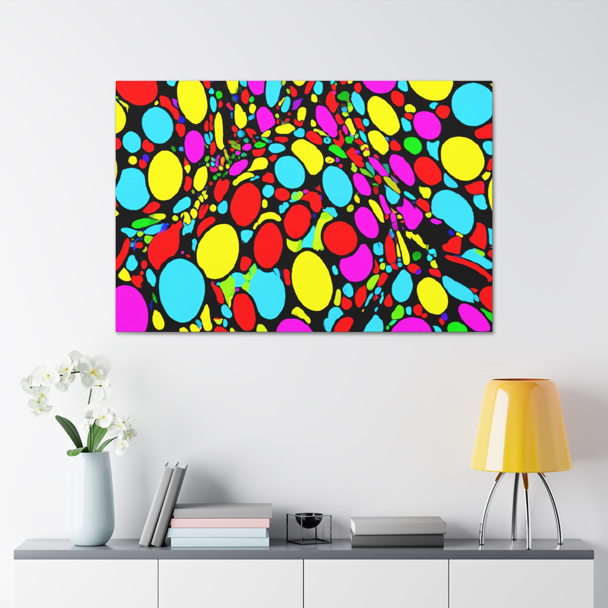 Vibrant Abstract Cell Party Canvas Art Print - Canvas