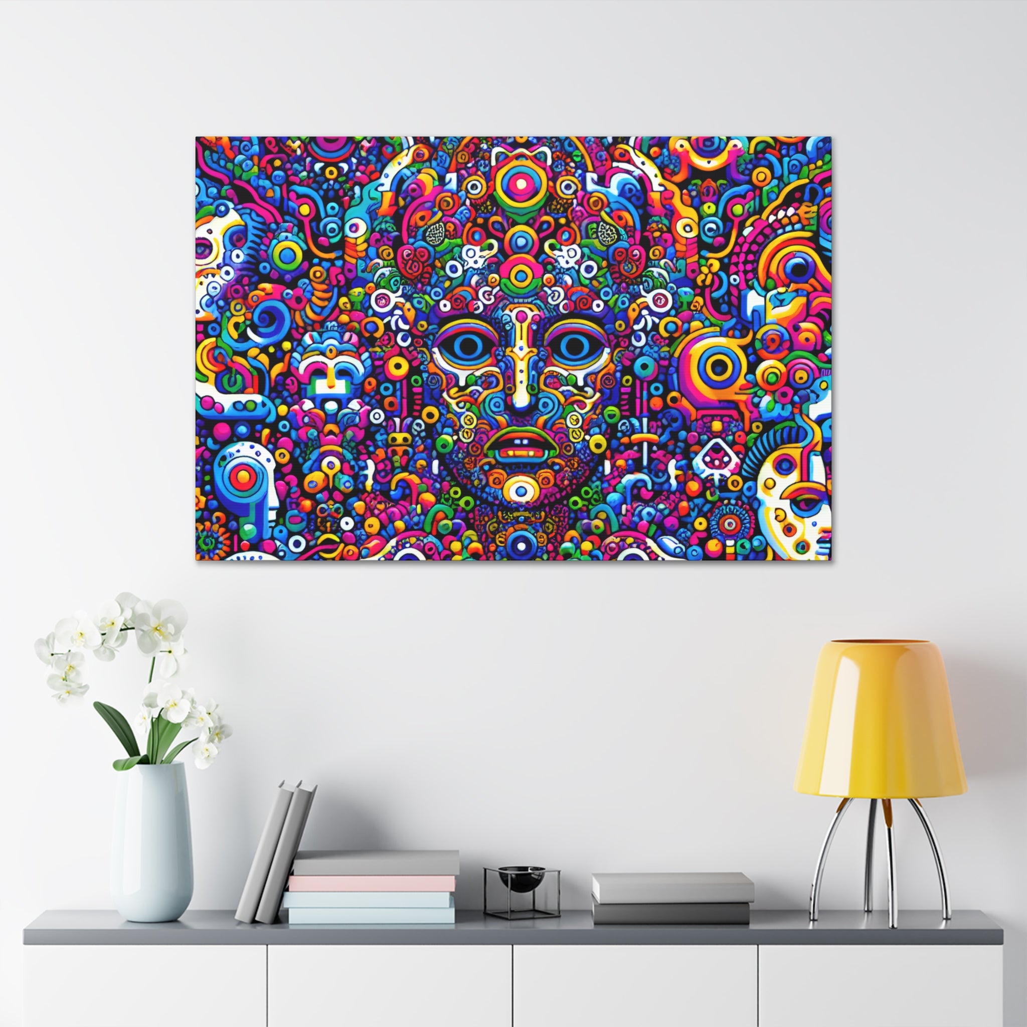 Psychedelic Dreamscape Colorful Canvas Art Print - Canvas