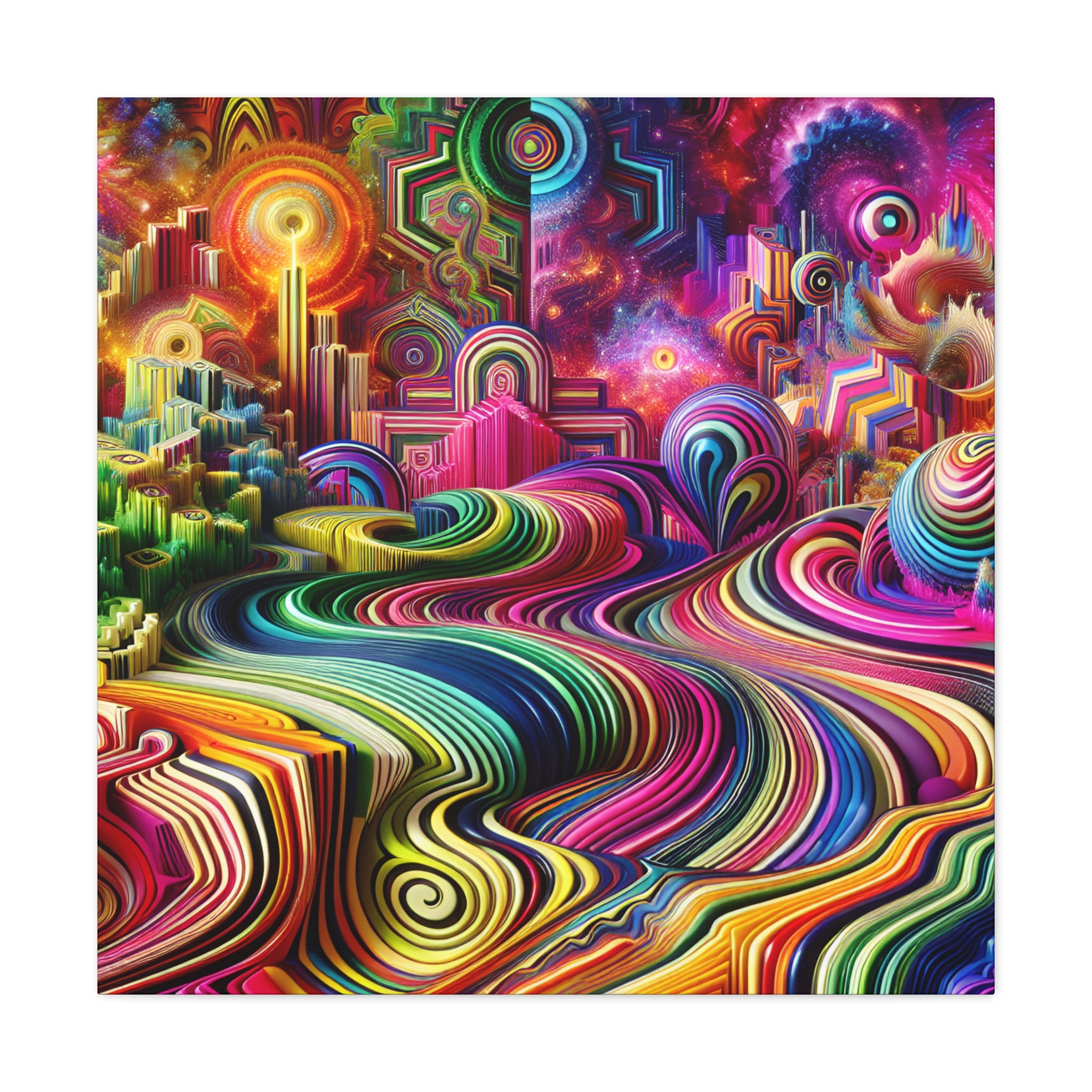 Psychedelic Visions Color Burst Abstract Canvas Art - Canvas