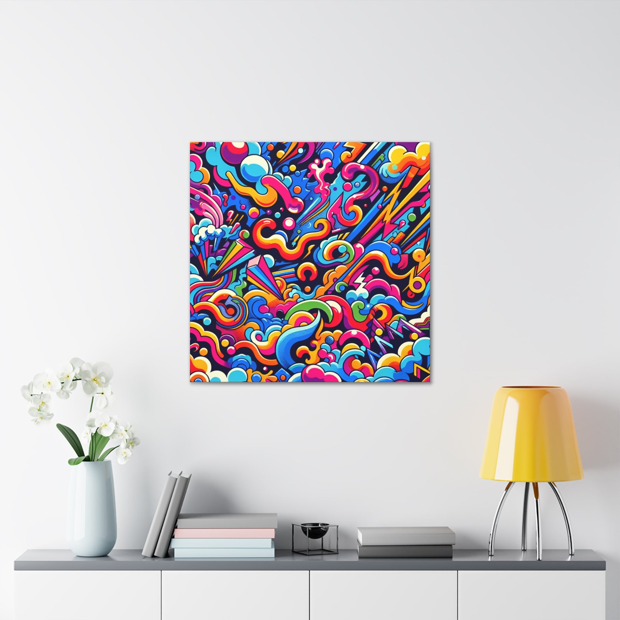 Vibrant Psychedelic Dreamscape Canvas Art Print - Canvas