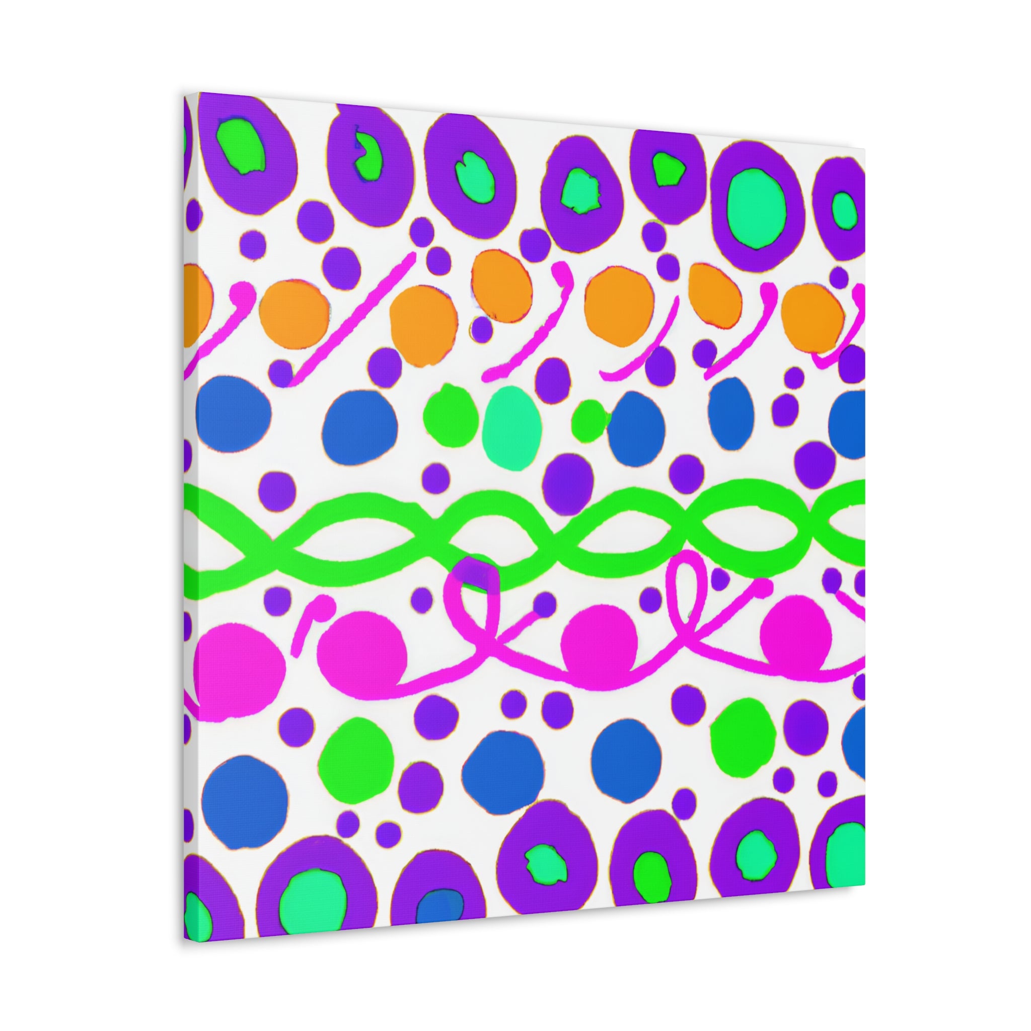 Vibrant Abstract Bubbles and Waves Canvas Art - Canvas