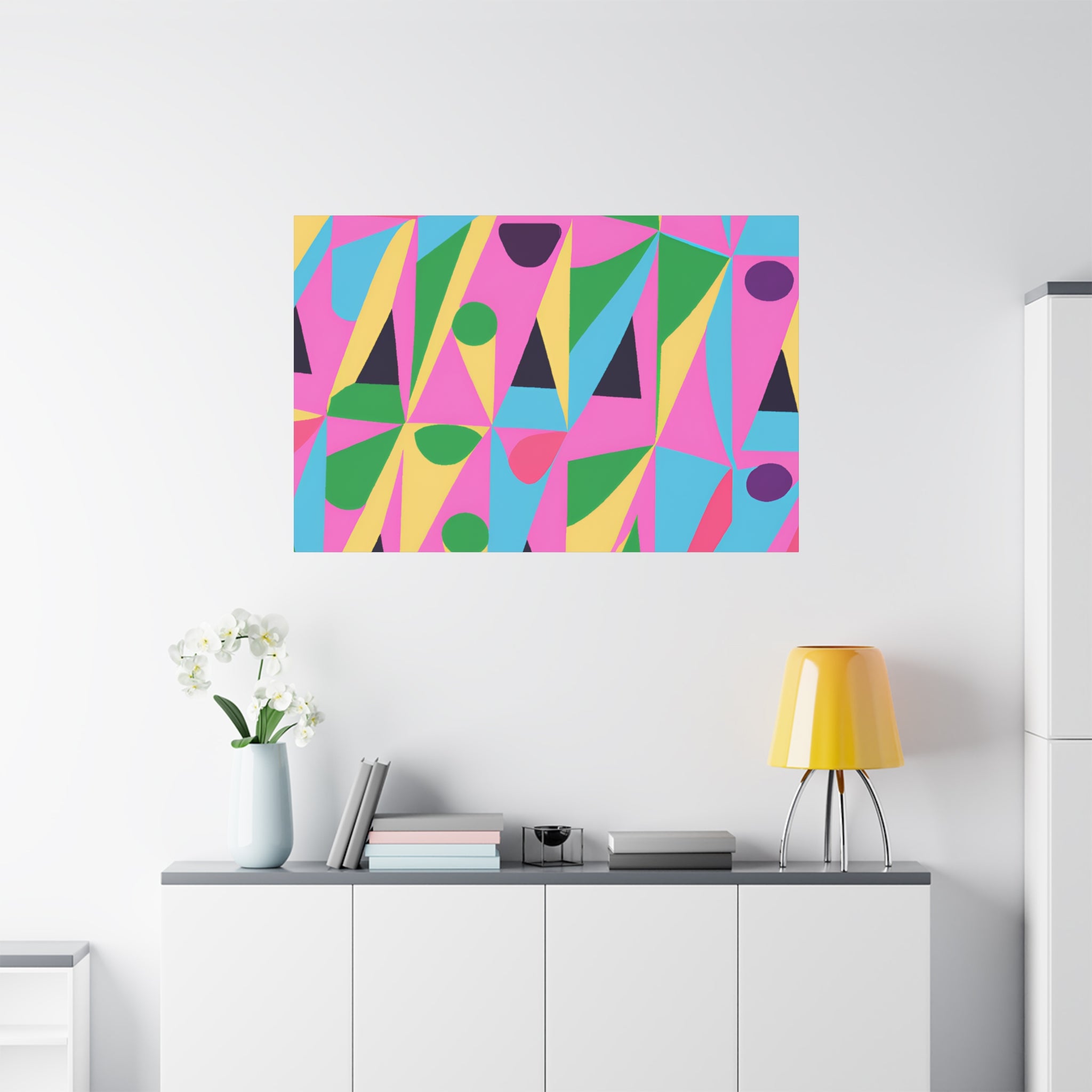 Vibrant Geometric Abstraction Canvas Artwork - Canvas