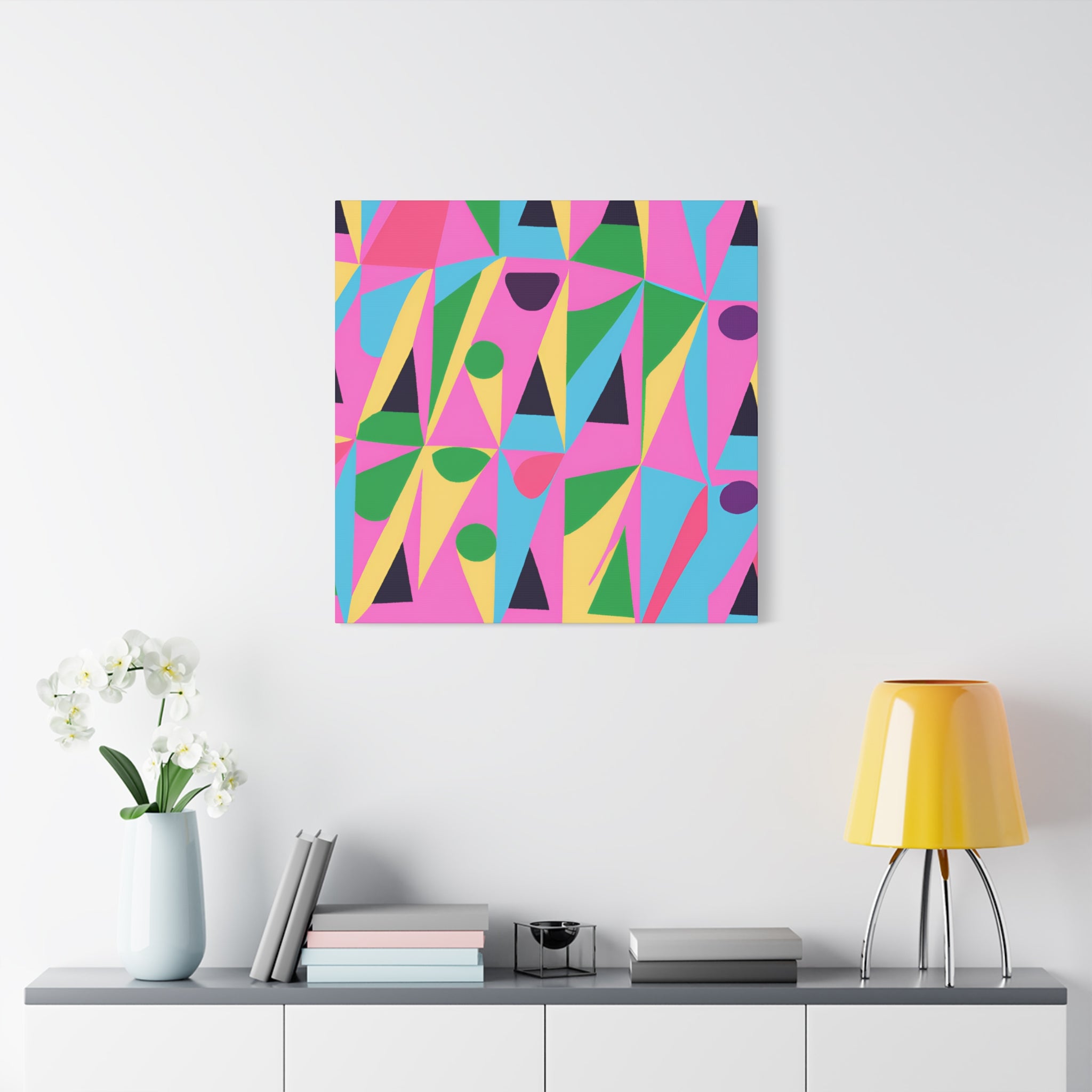 Vibrant Geometric Abstraction Canvas Artwork - Canvas