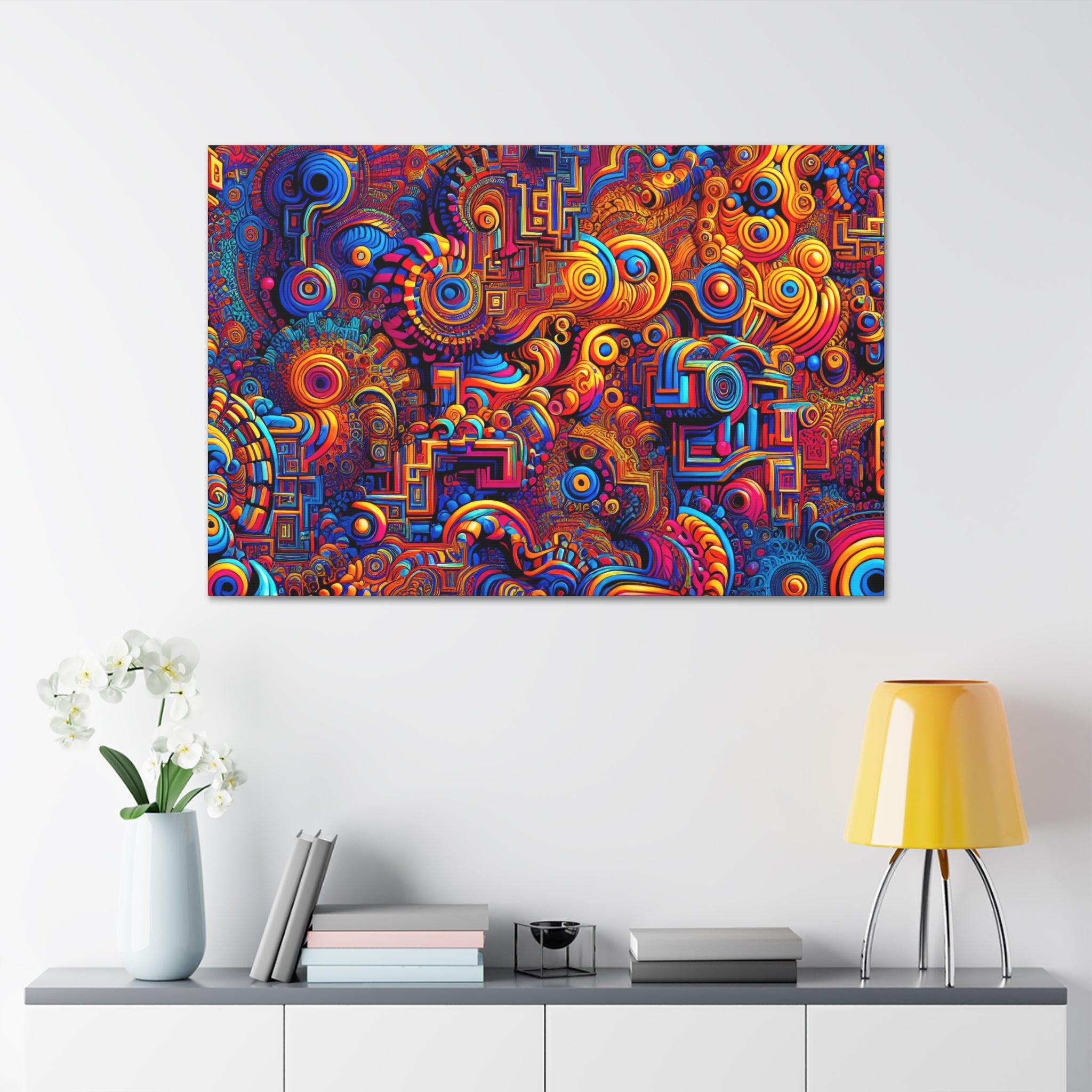 Psychedelic Vortex of Colors Abstract Art Canvas - Canvas