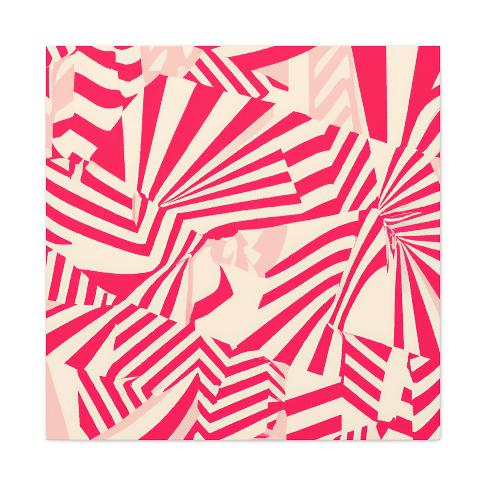 Crimson Geometric Vortex Abstract Art Canvas - Canvas
