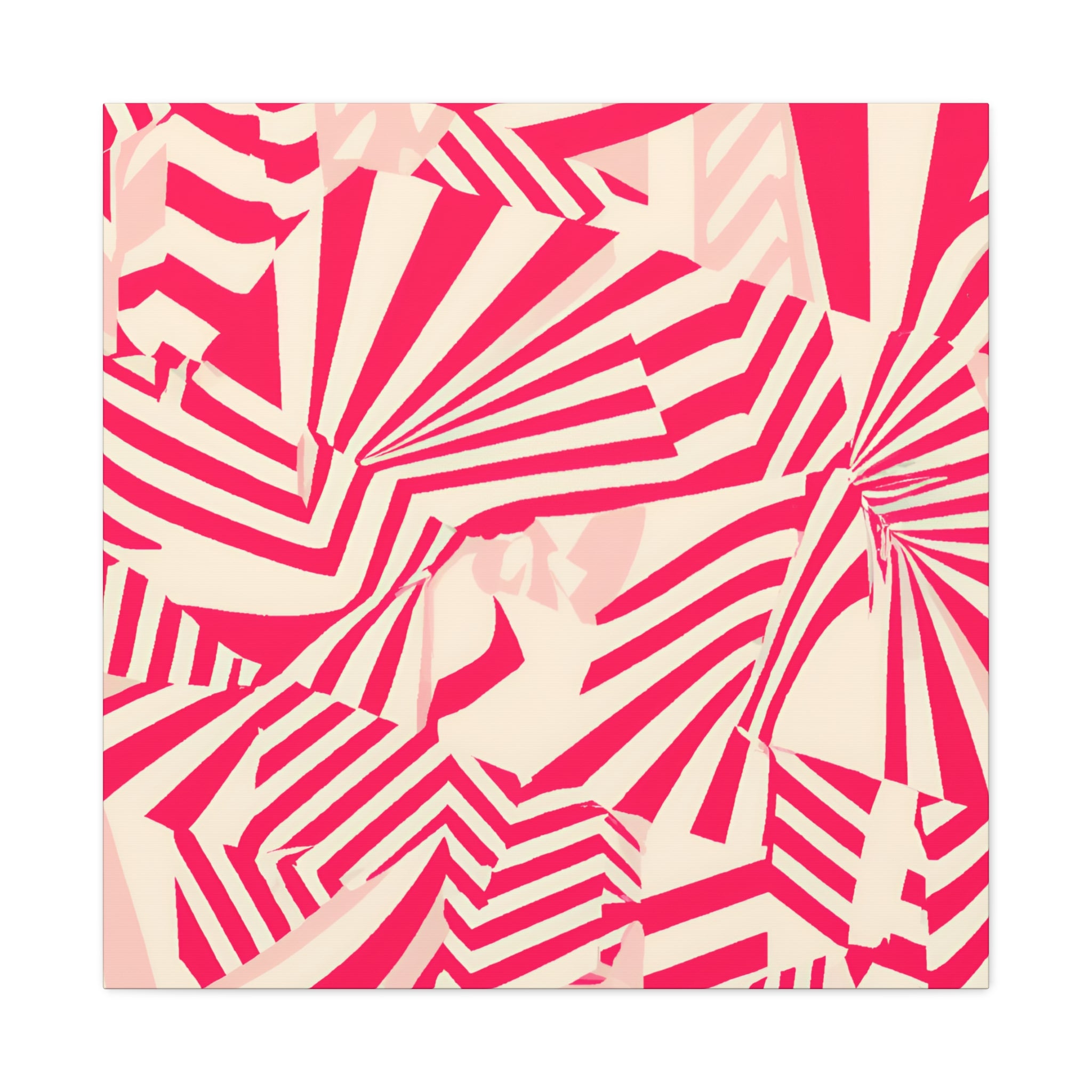 Crimson Geometric Vortex Abstract Art Canvas - Canvas