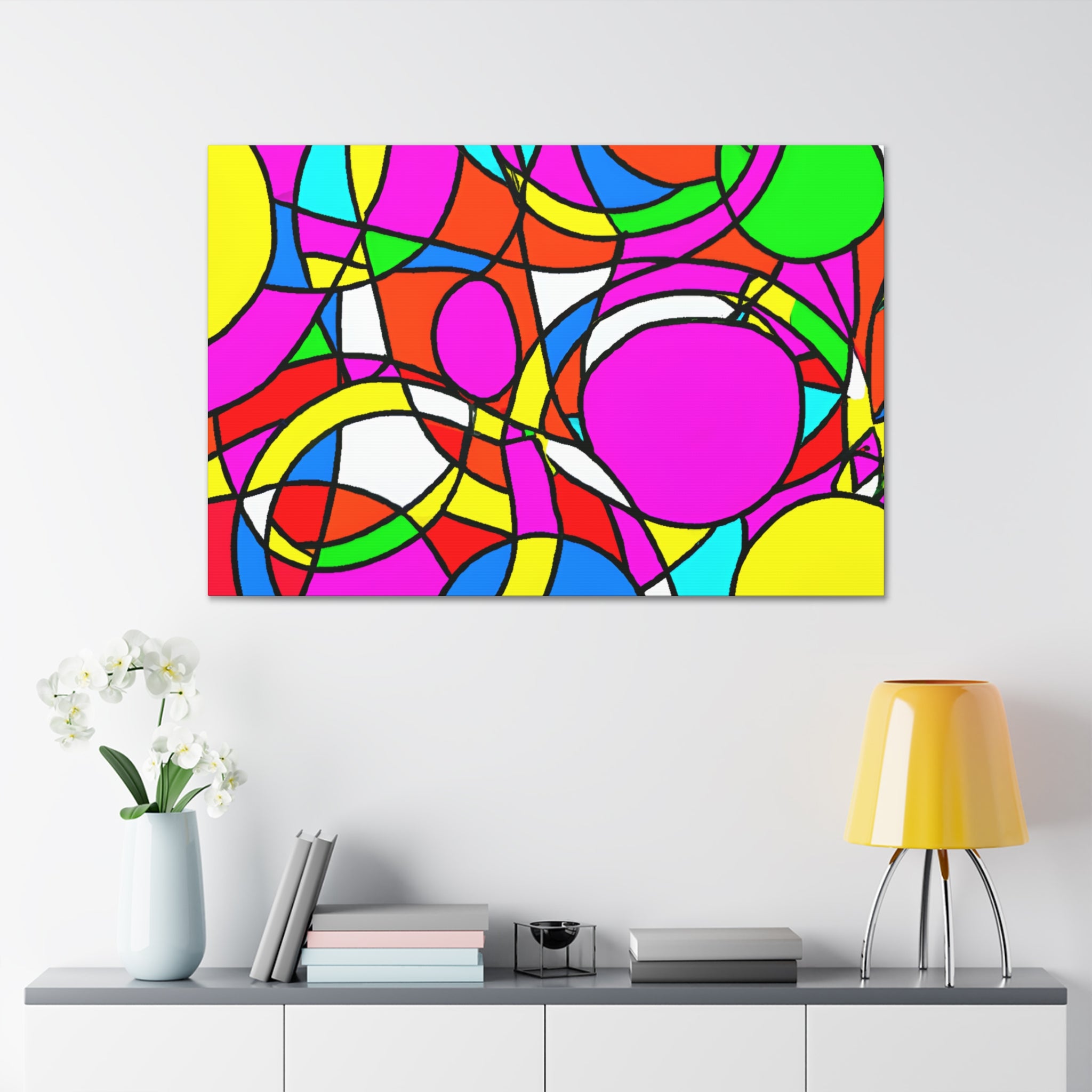 Vibrant Geometric Abstraction Canvas Art - Canvas