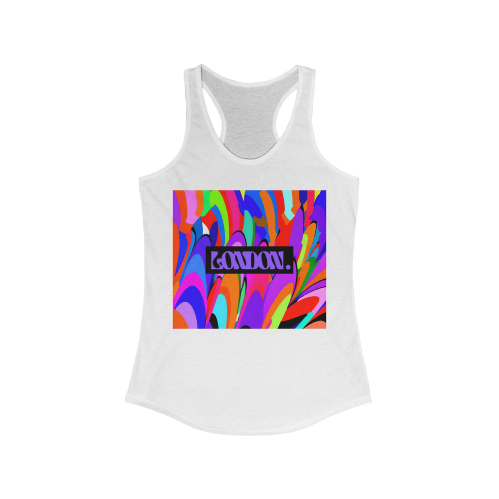 "Groovy Glam: A Kaleidoscope of Vintage" - Racerback Tank Top