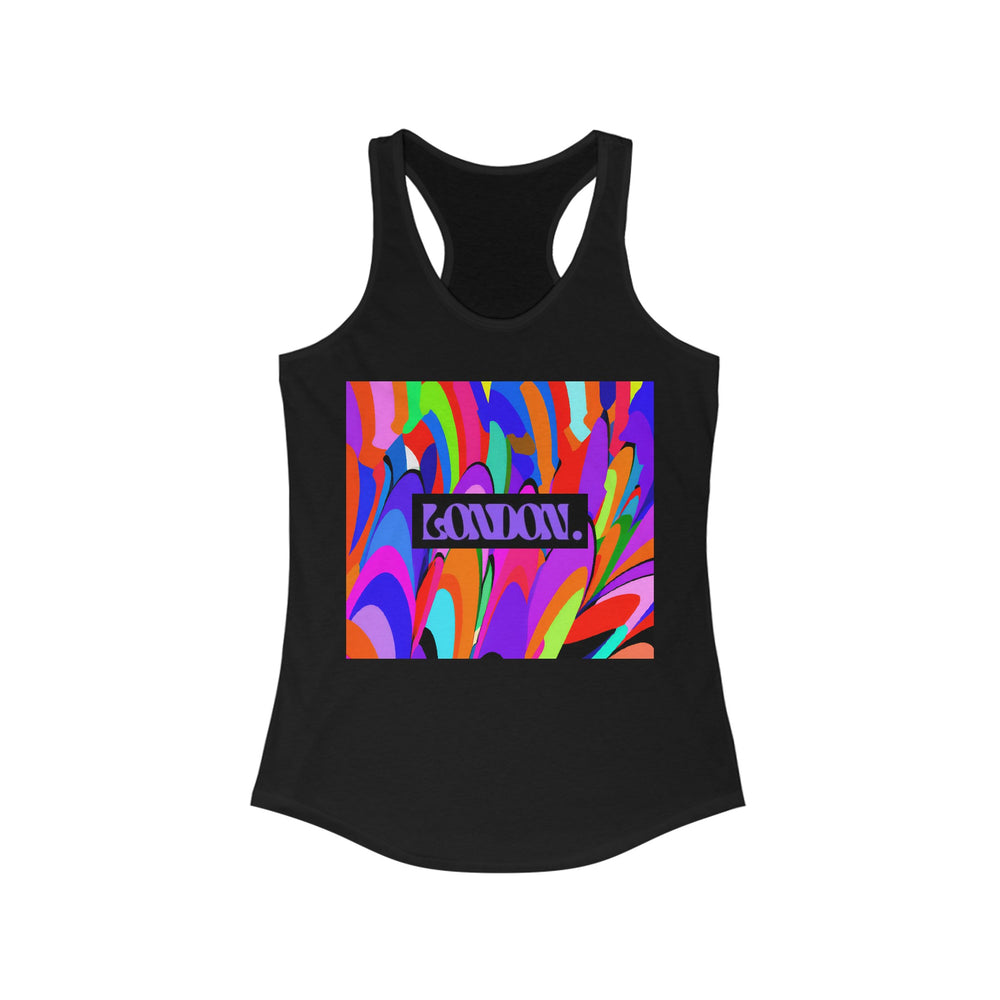 "Groovy Glam: A Kaleidoscope of Vintage" - Racerback Tank Top