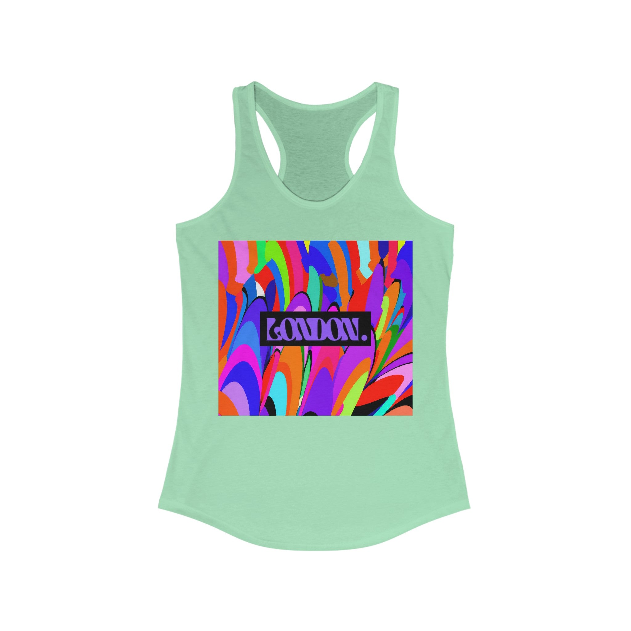 "Groovy Glam: A Kaleidoscope of Vintage" - Racerback Tank Top