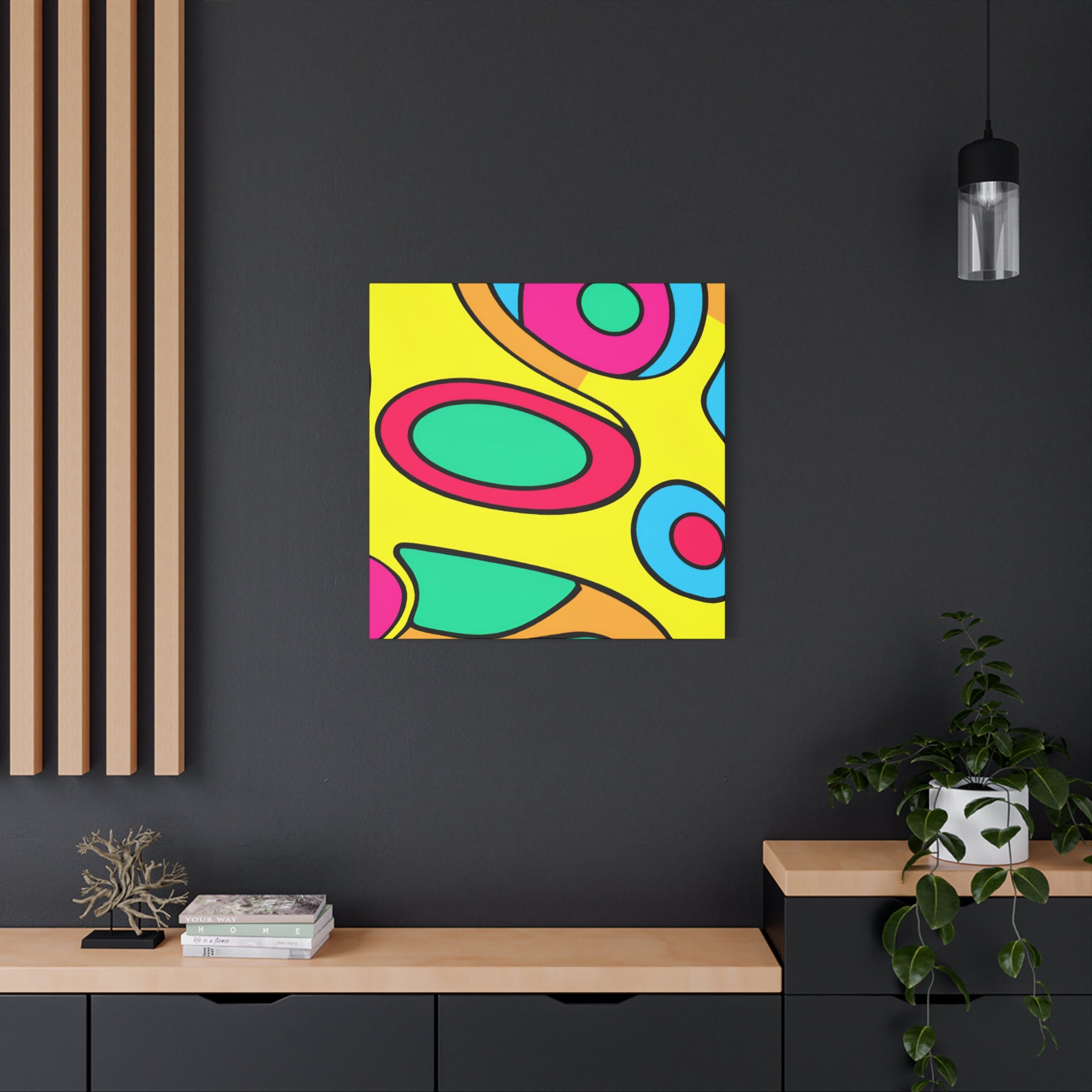 Vibrant Retro Pop Art Ellipses Canvas Print - Canvas