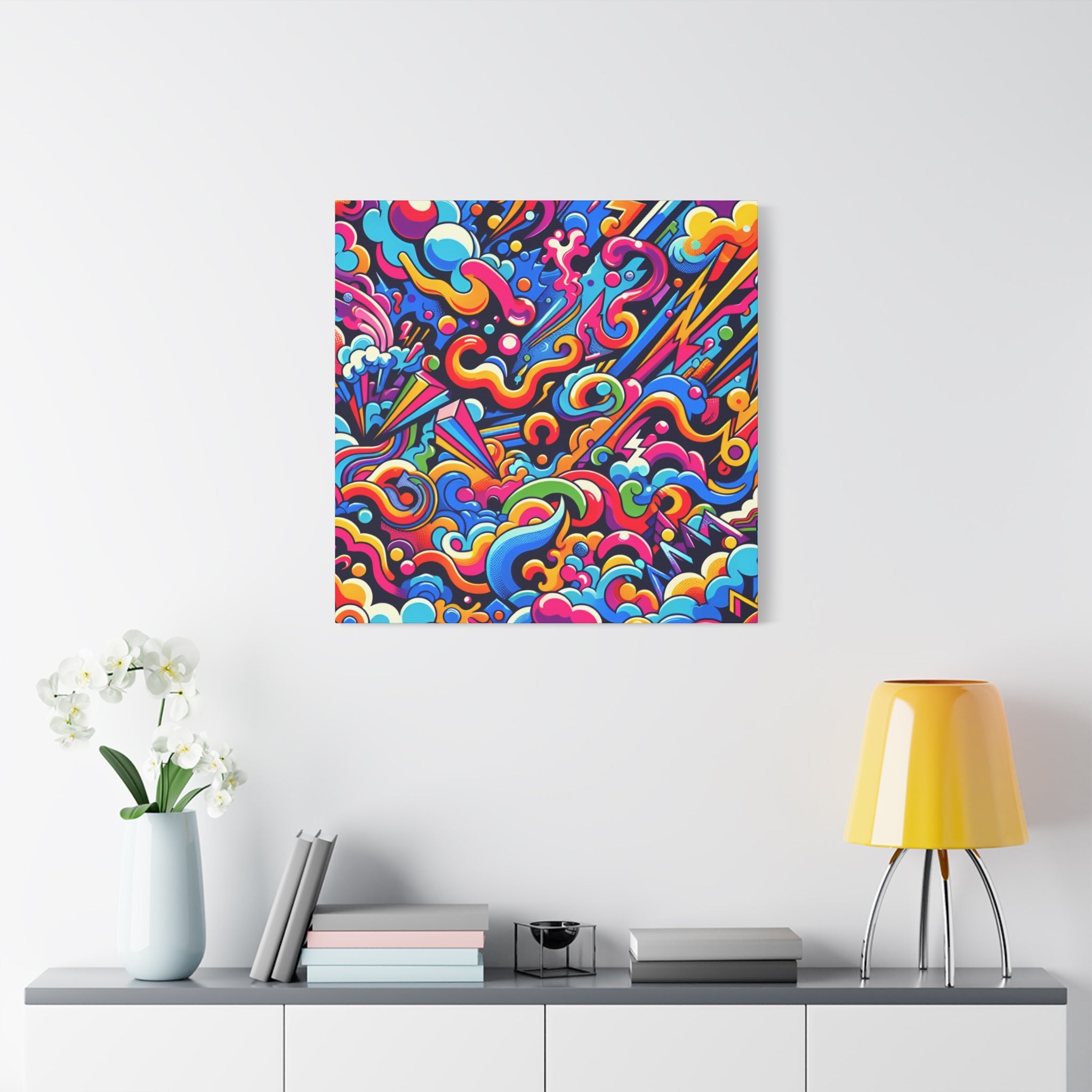 Vibrant Psychedelic Dreamscape Canvas Art Print - Canvas