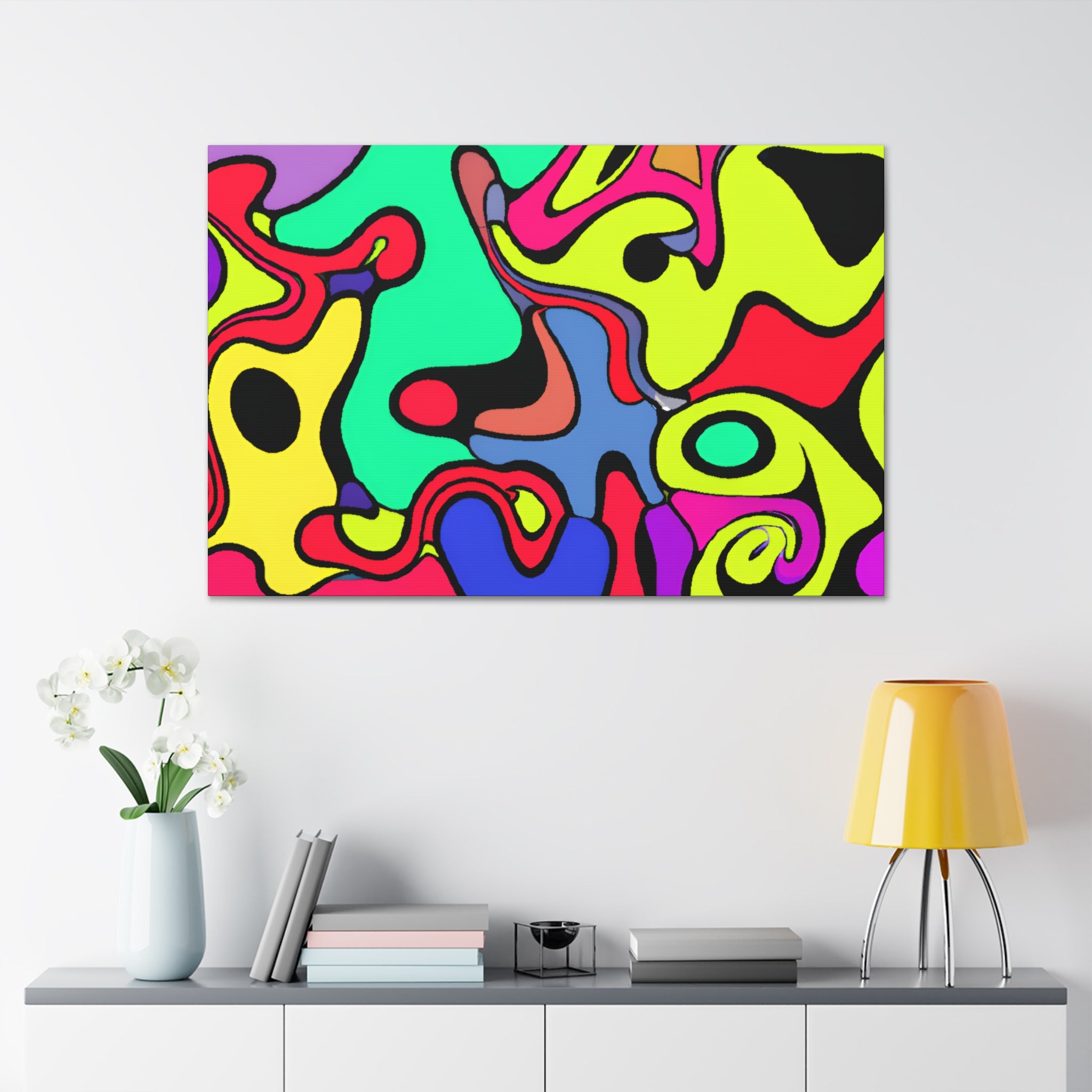 Psychedelic Color Fusion Abstract Art Canvas - Canvas