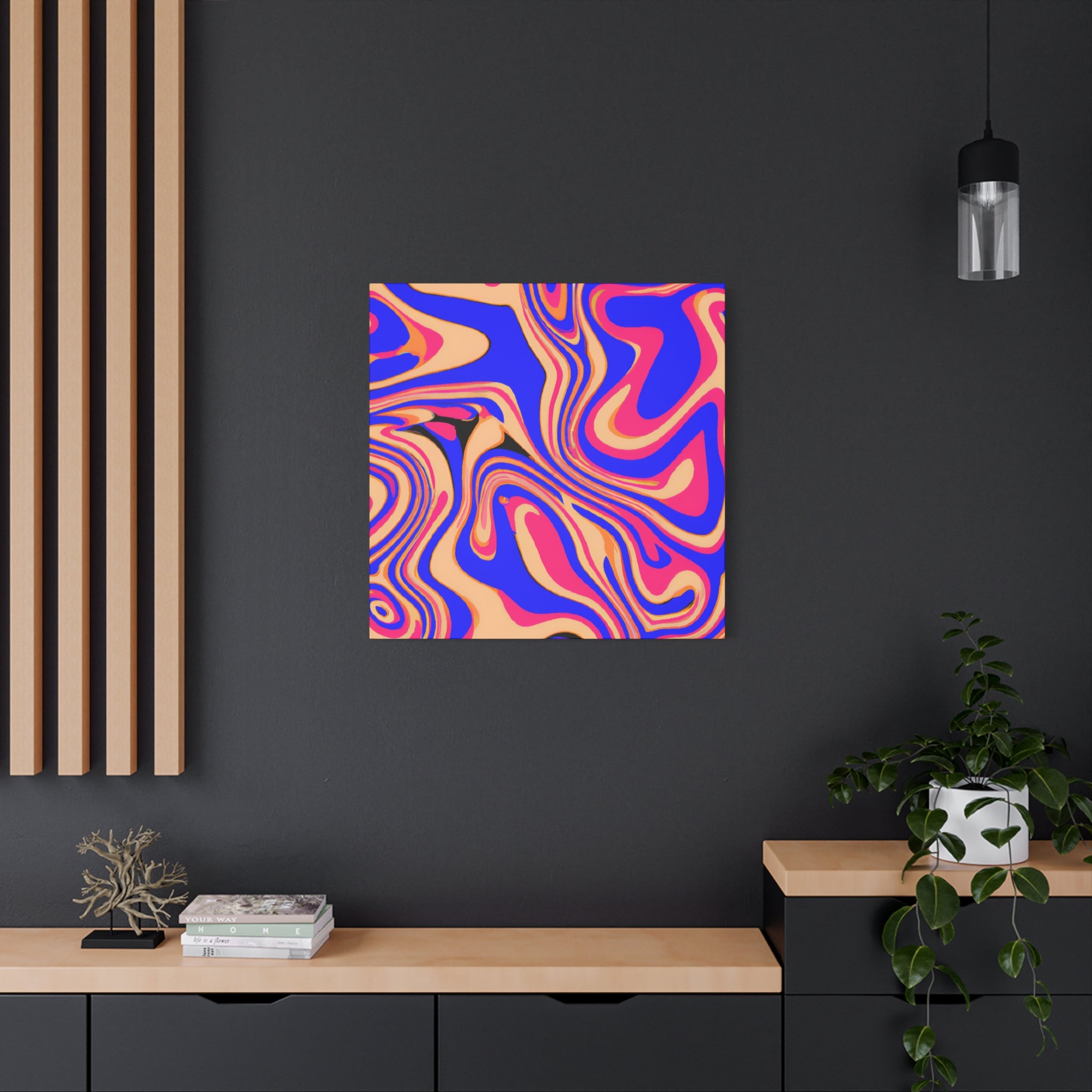 Psychedelic Swirls Abstract Art Canvas - Canvas