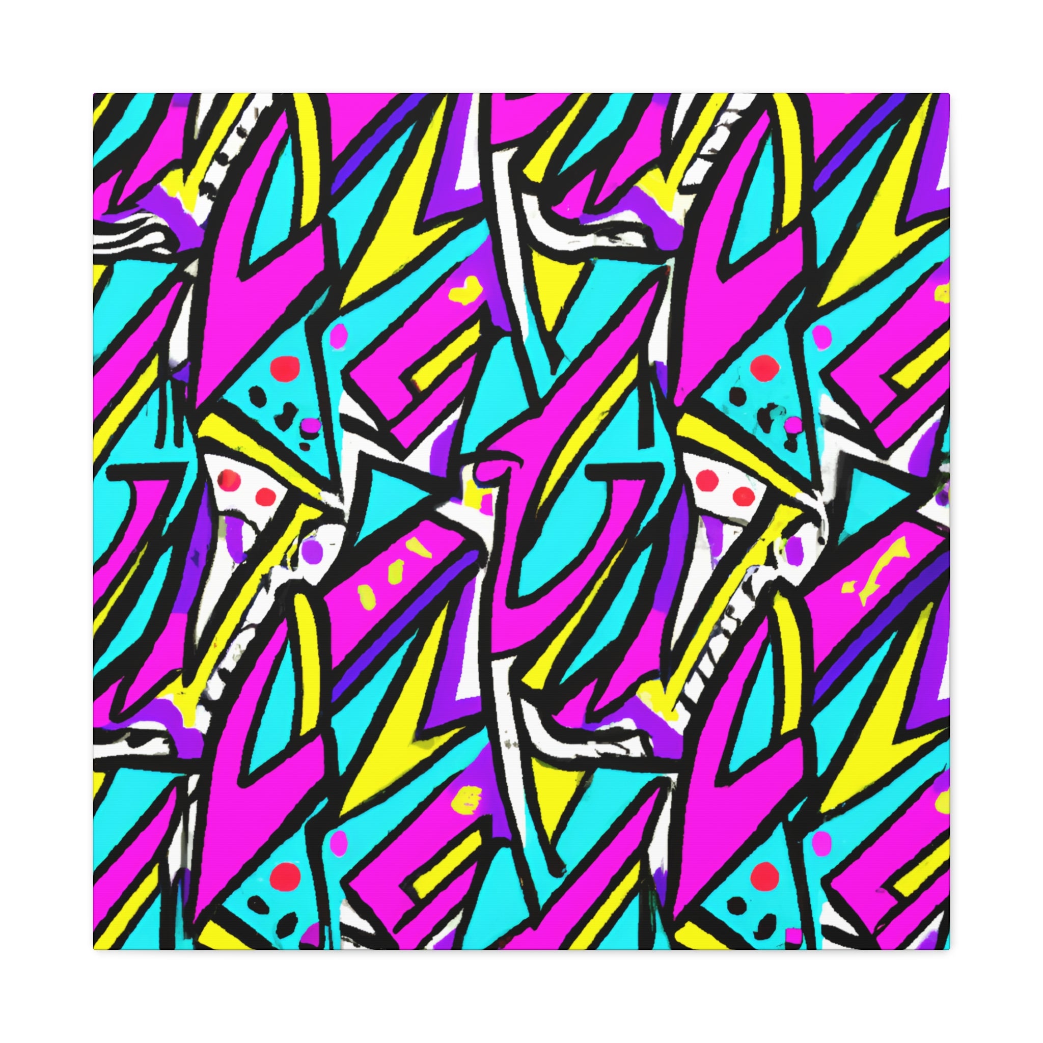 Vibrant Graffiti Style Abstract Canvas Art - Canvas