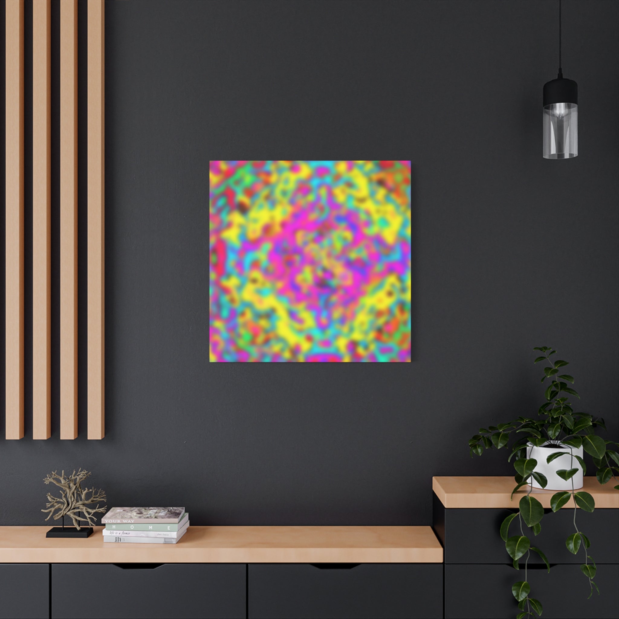 Psychedelic Color Fusion Abstract Art Canvas - Canvas