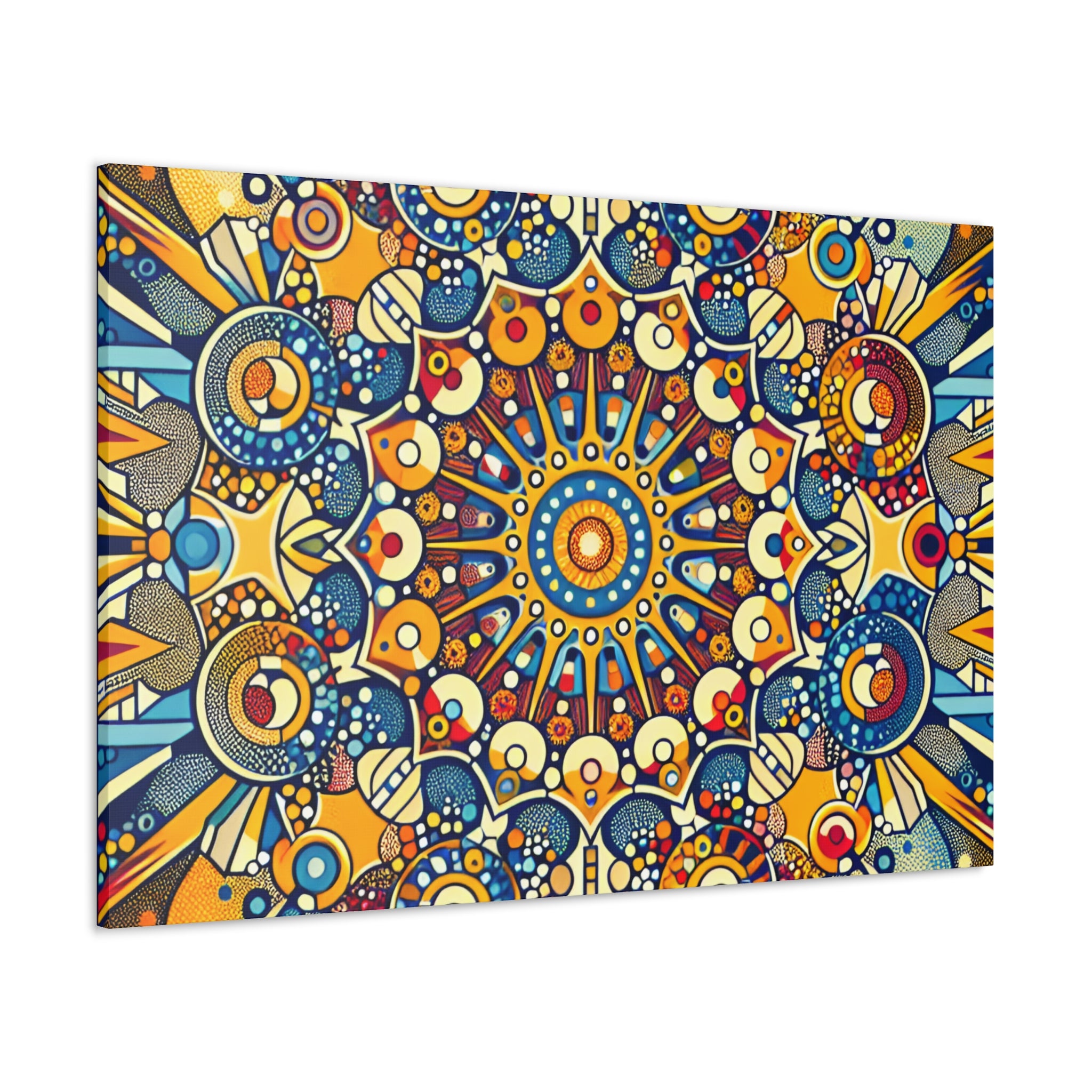 Vibrant Kaleidoscope Mandala Canvas Art Print - Canvas