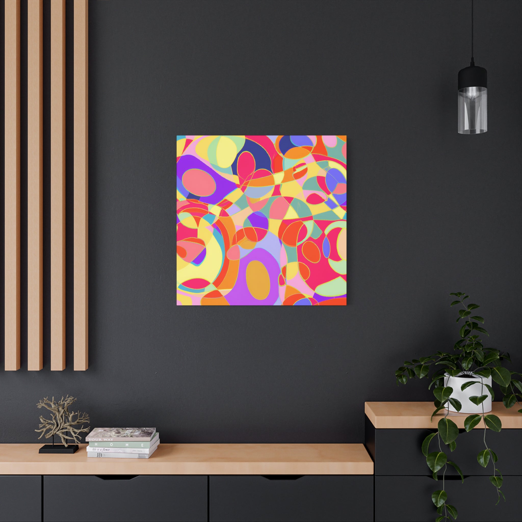 Vibrant Abstract Geometric Melange Canvas Art Print - Canvas