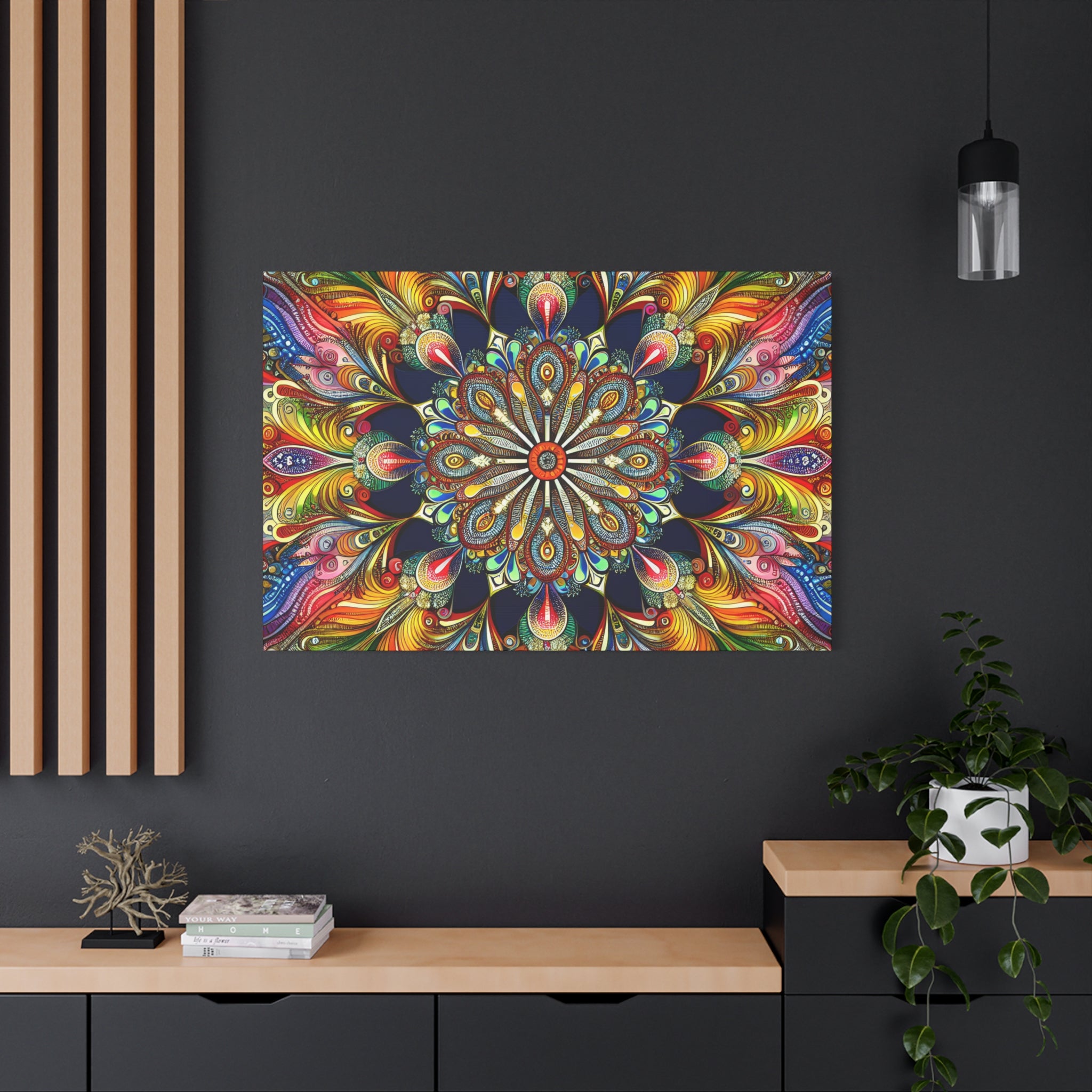 Vibrant Mandala Symphony Premium Canvas Art - Canvas