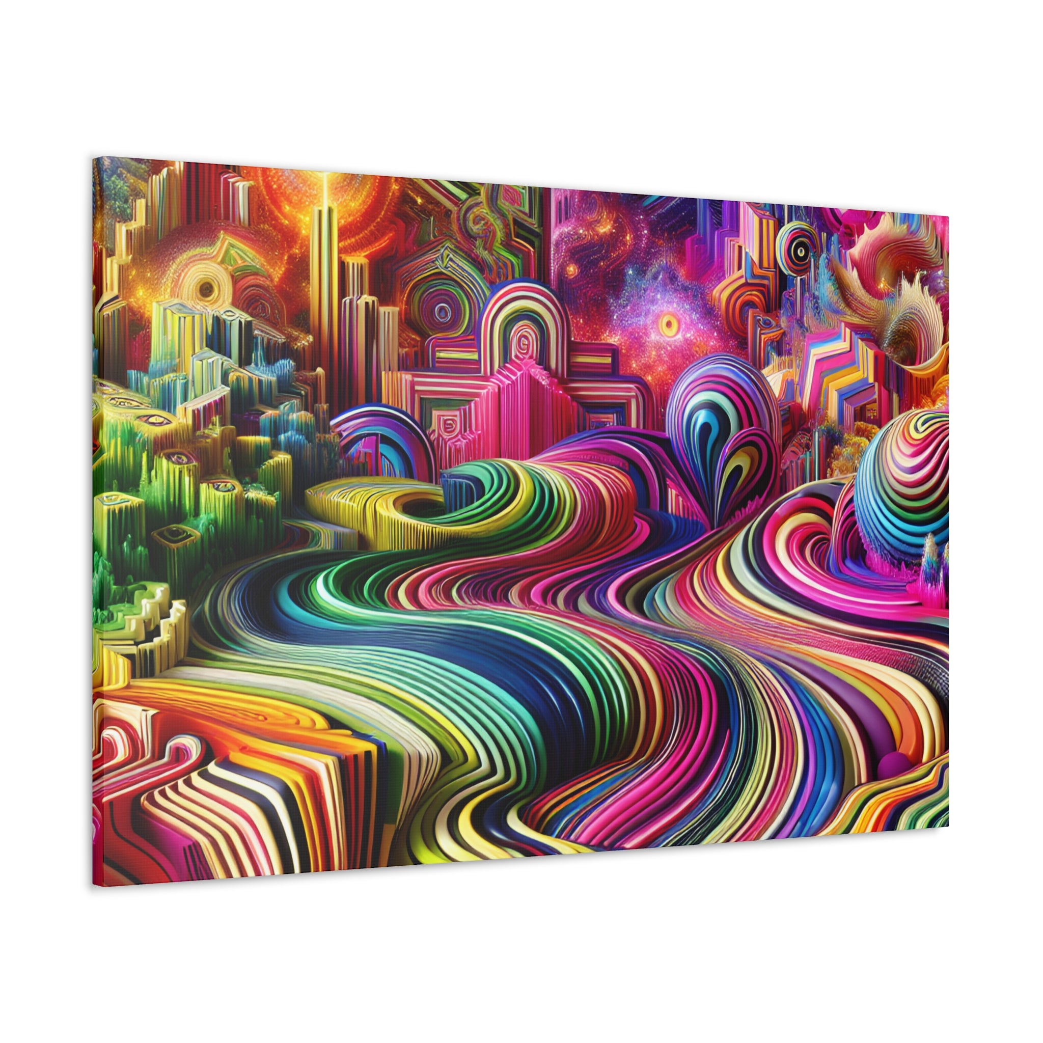 Psychedelic Visions Color Burst Abstract Canvas Art - Canvas