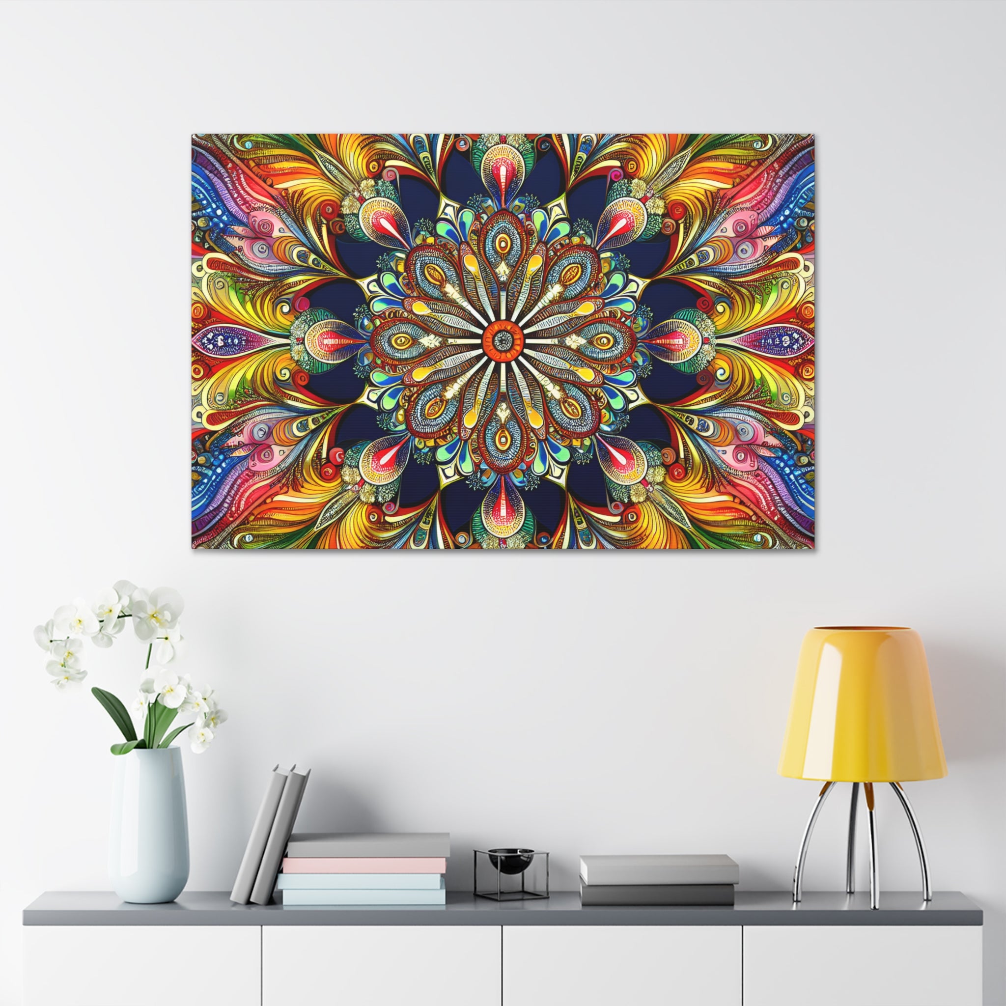 Vibrant Mandala Symphony Premium Canvas Art - Canvas